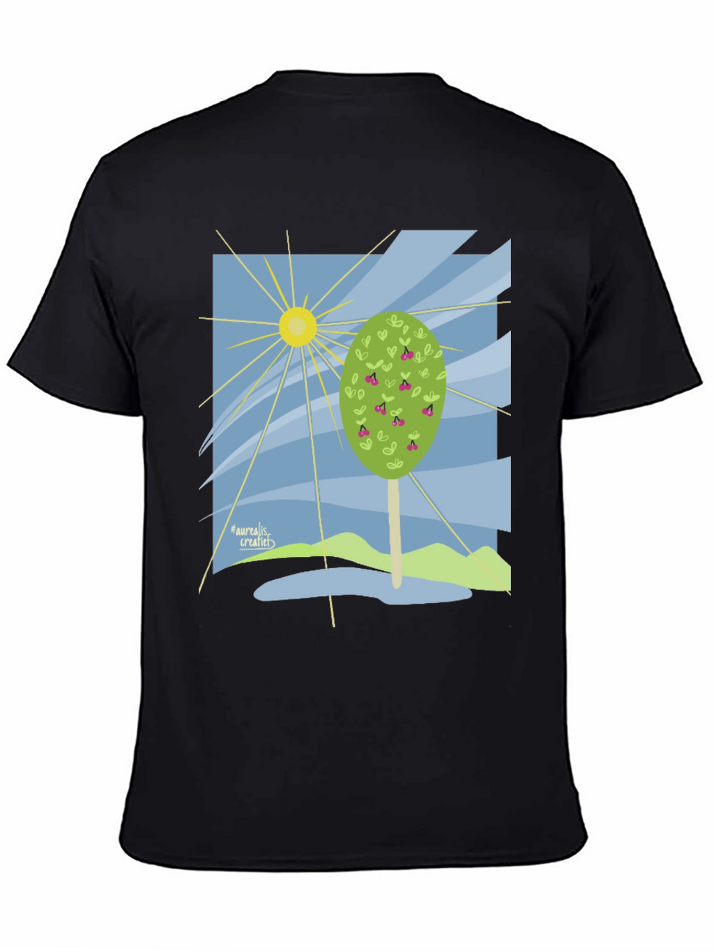 Nature Graphic T-Shirt - Cherry Tree Design
