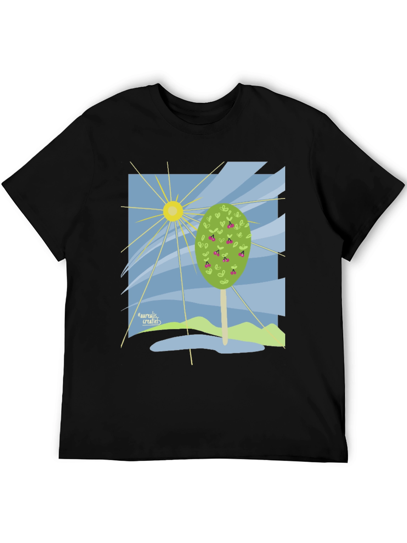 Nature Graphic T-Shirt - Cherry Tree Design