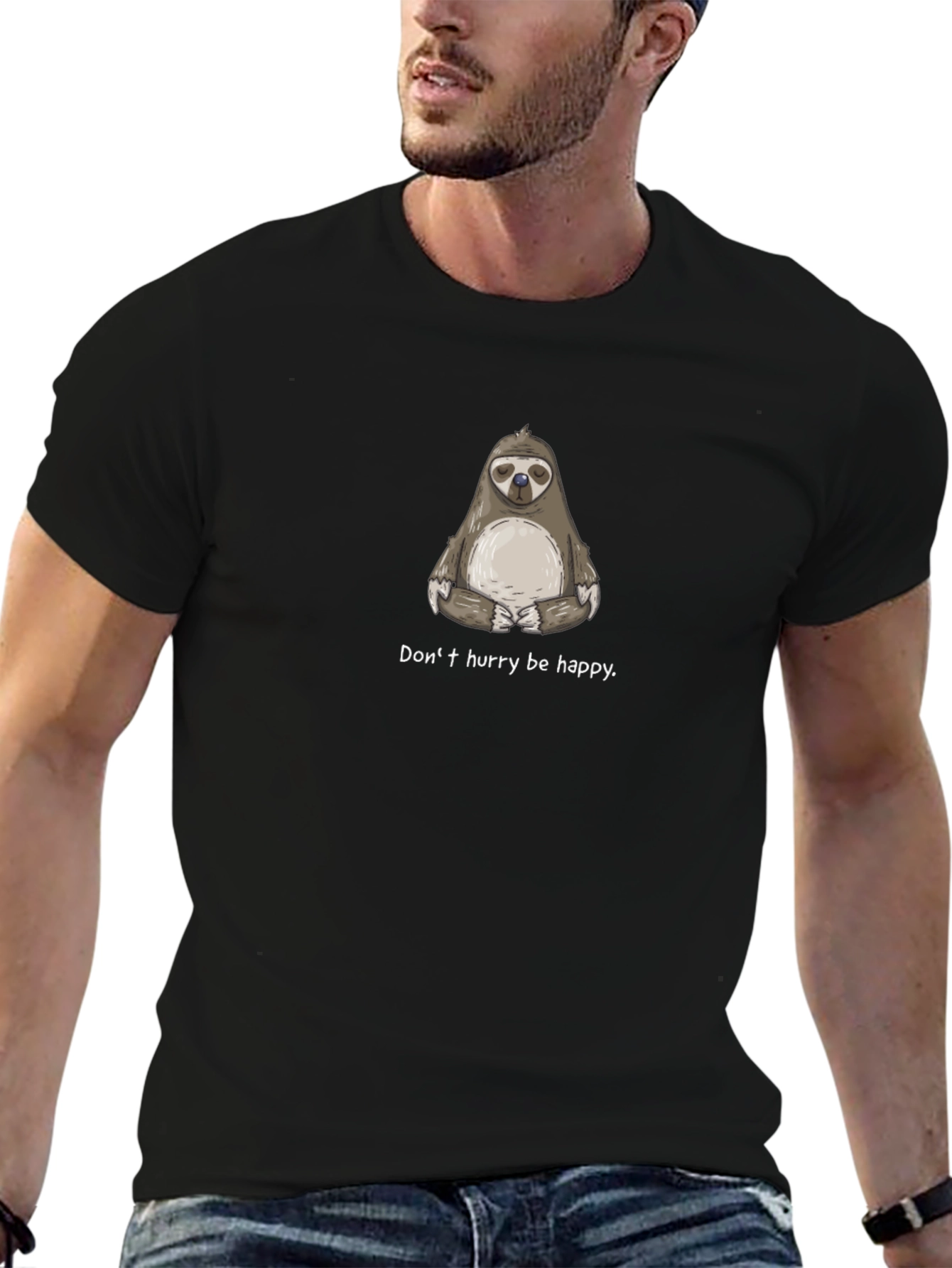 Relaxed Sloth T-Shirt - Dont Hurry Be Happy