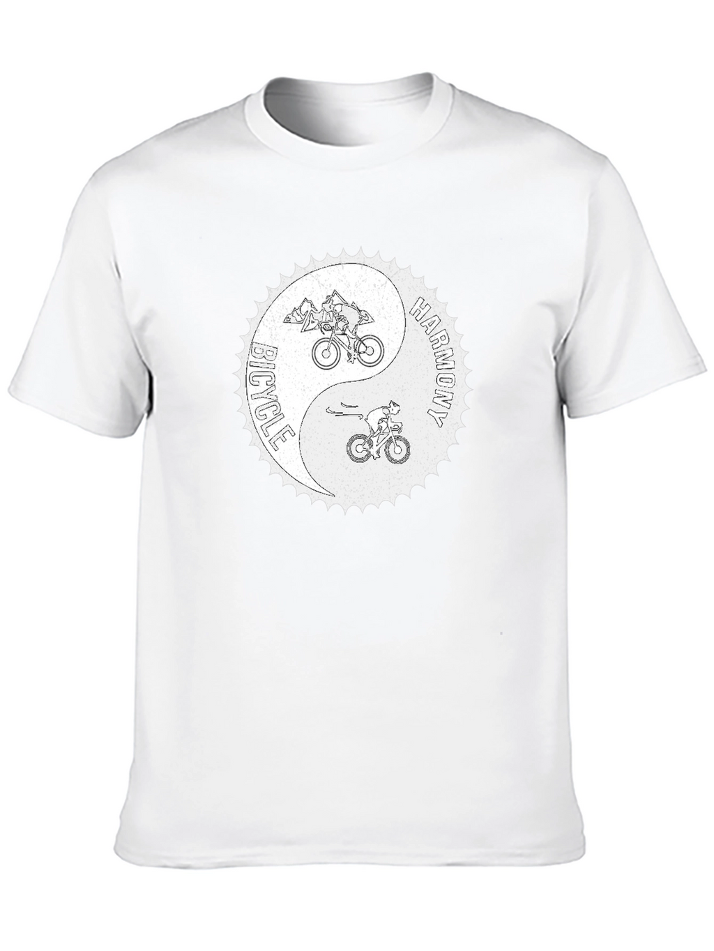 Bicycle Harmony Yin Yang Graphic Tee - Black