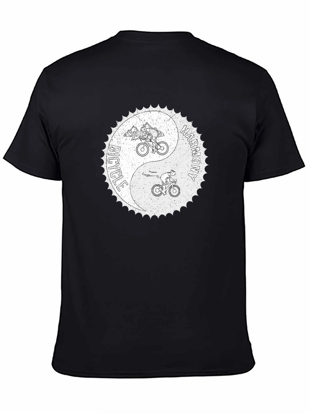 Bicycle Harmony Yin Yang Graphic Tee - Black