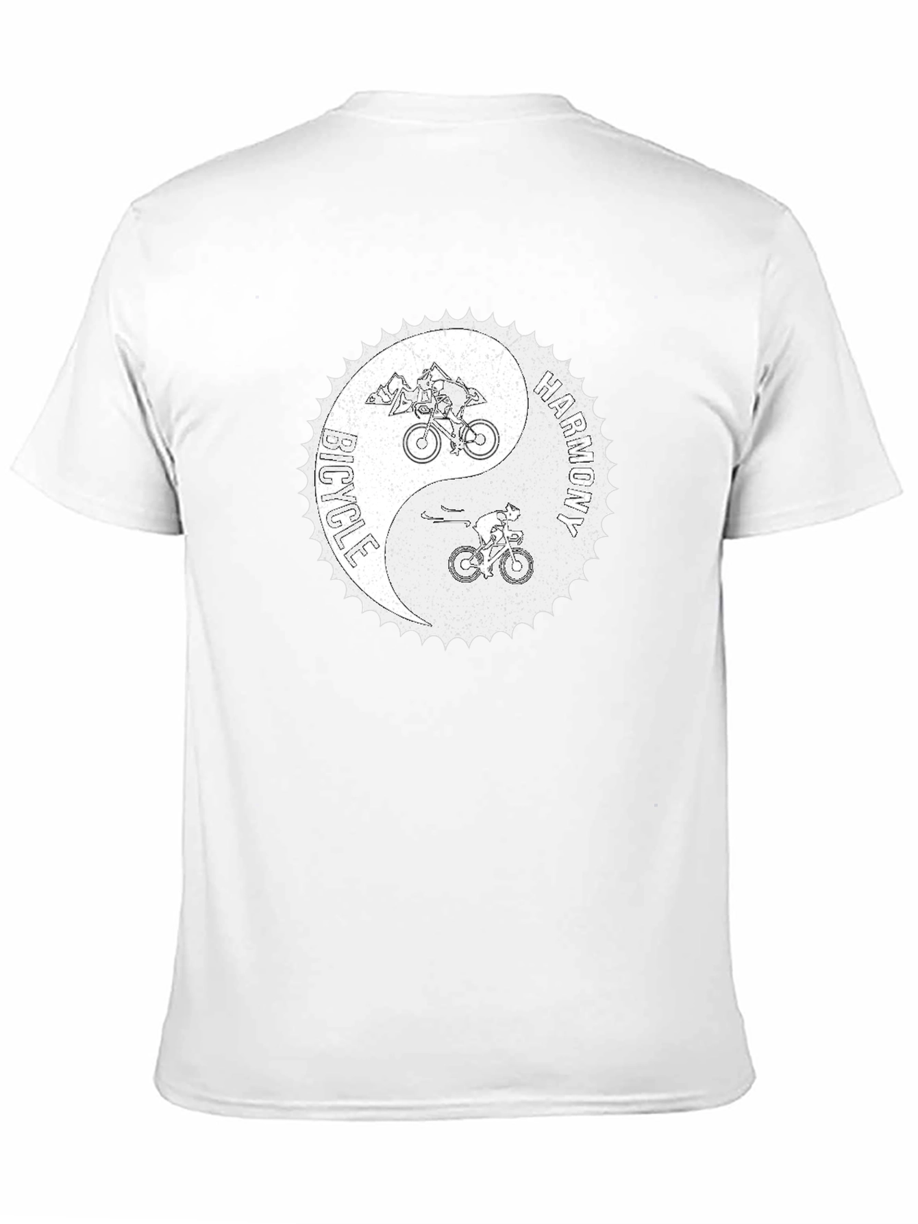 Bicycle Harmony Yin Yang Graphic Tee - Black