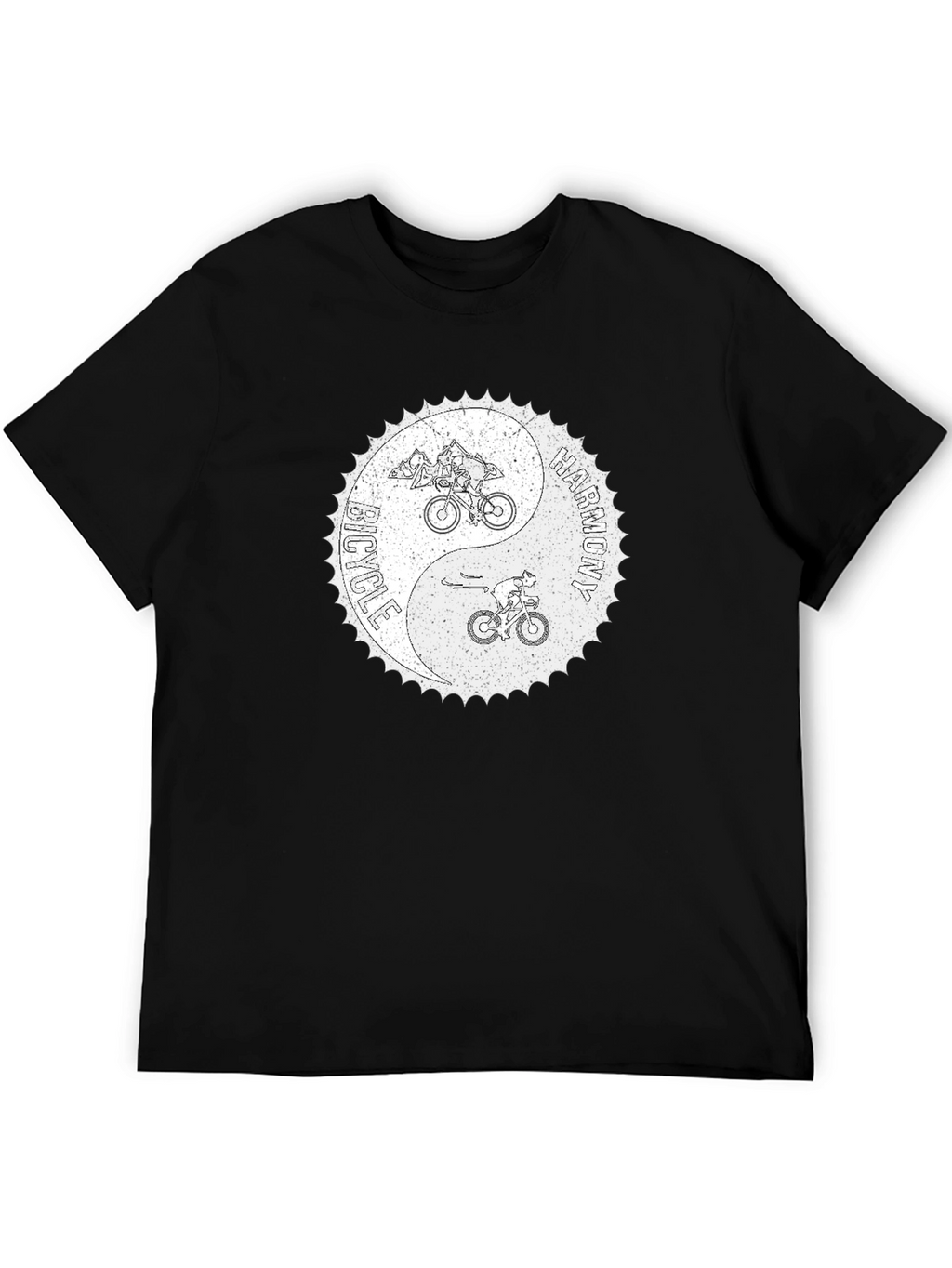 Bicycle Harmony Yin Yang Graphic Tee - Black