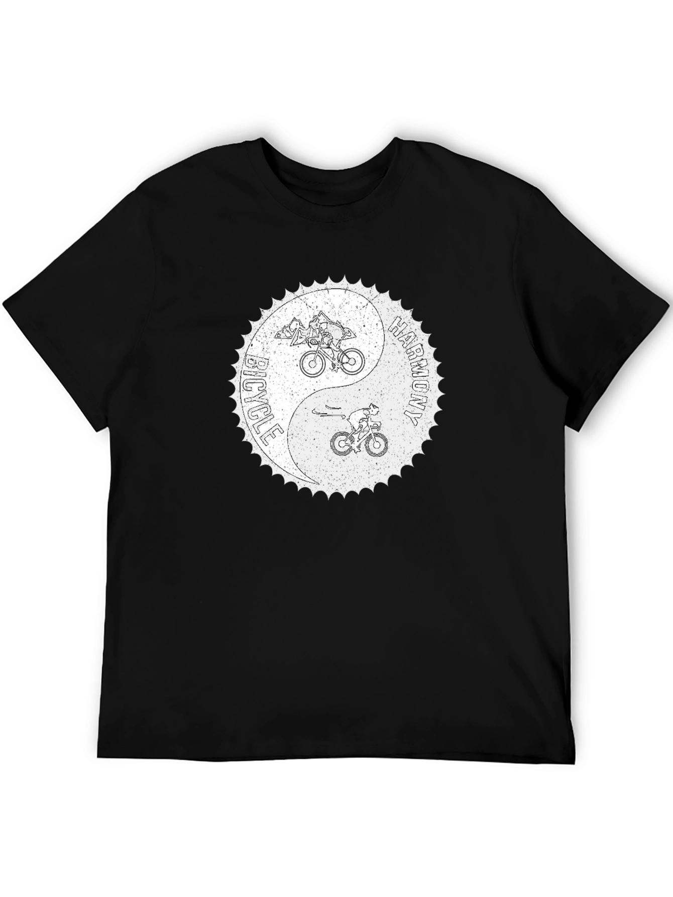 Bicycle Harmony Yin Yang Graphic Tee - Black