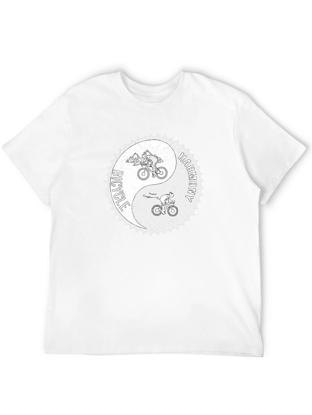 Bicycle Harmony Yin Yang Graphic Tee - Black