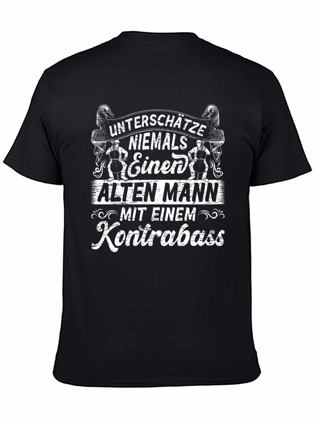 Old Man Kontrabass Graphic Tee - Black Cotton