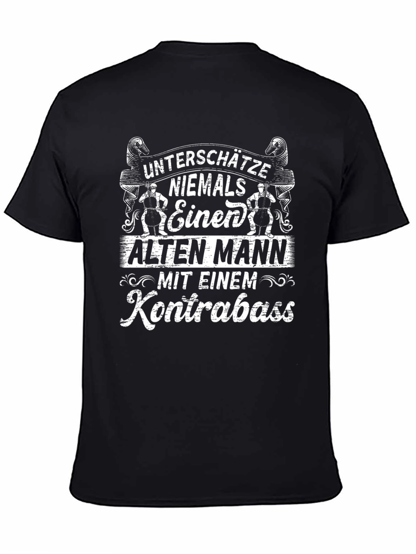 Old Man Kontrabass Graphic Tee - Black Cotton