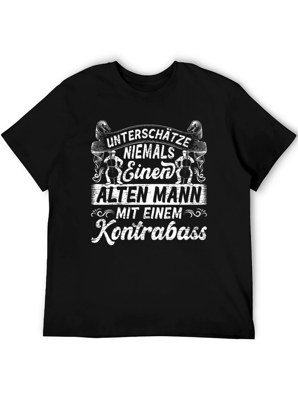 Old Man Kontrabass Graphic Tee - Black Cotton