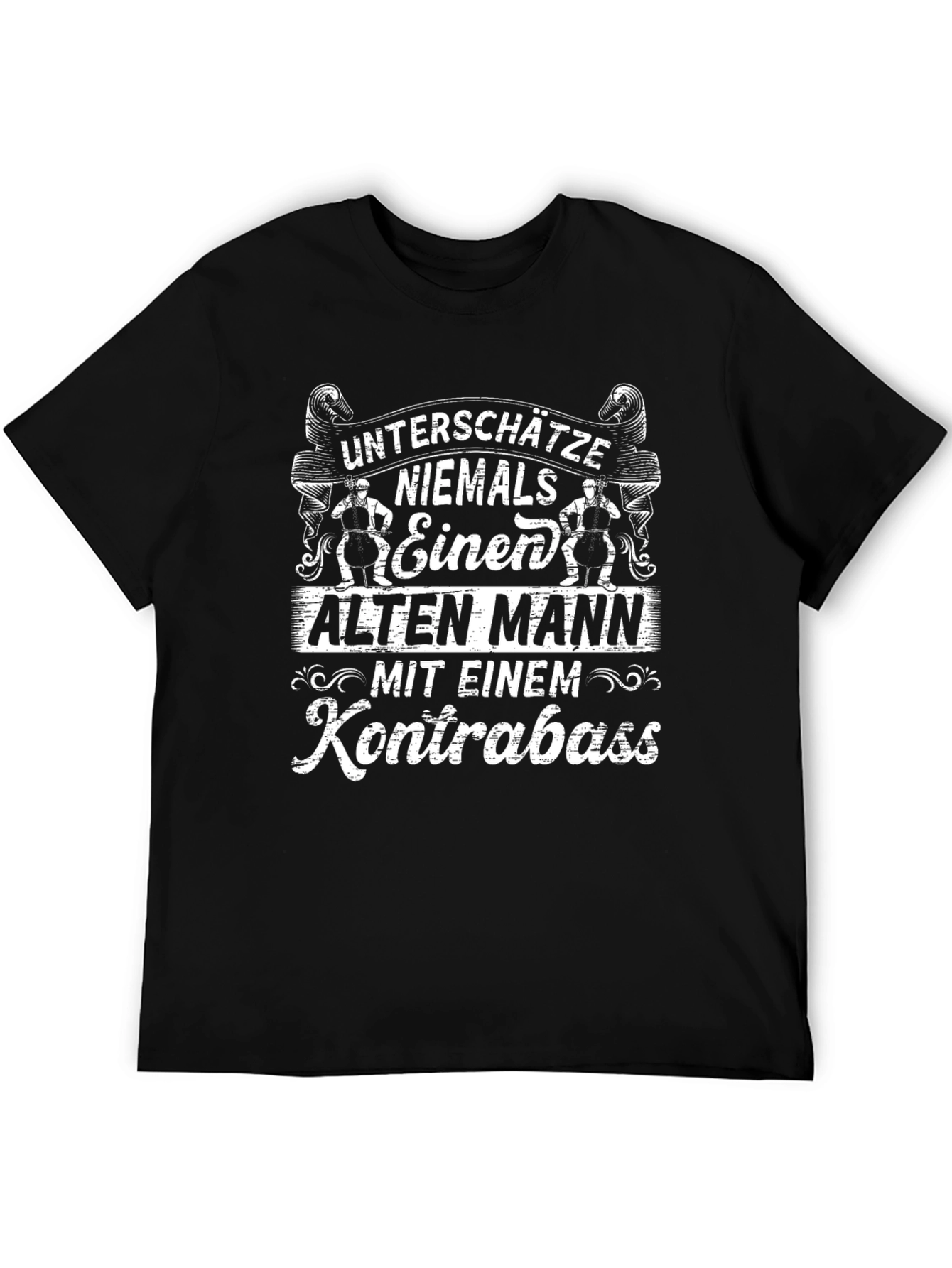 Old Man Kontrabass Graphic Tee - Black Cotton