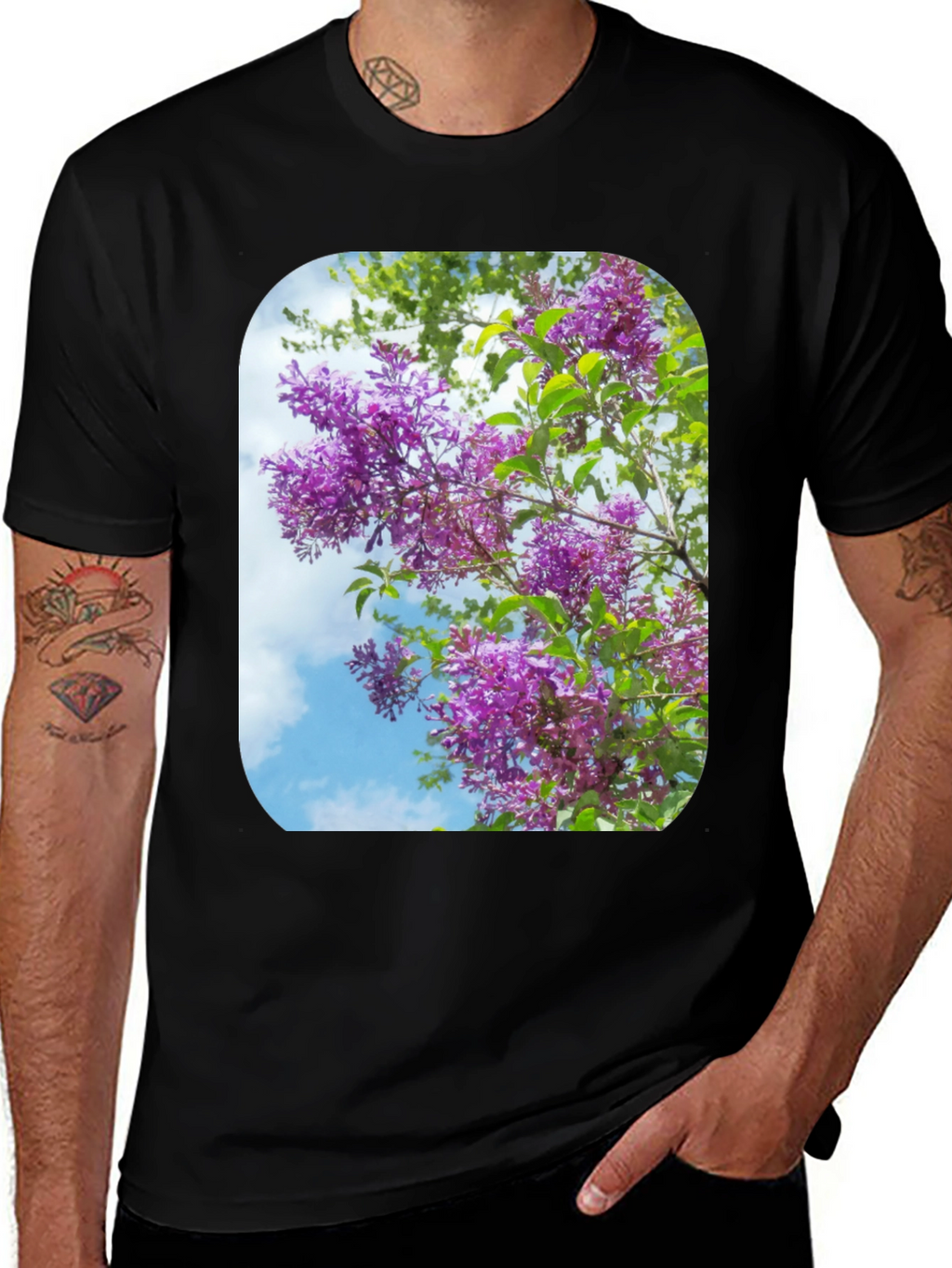 Floral Print Black T-Shirt - Stylish Casual Wear