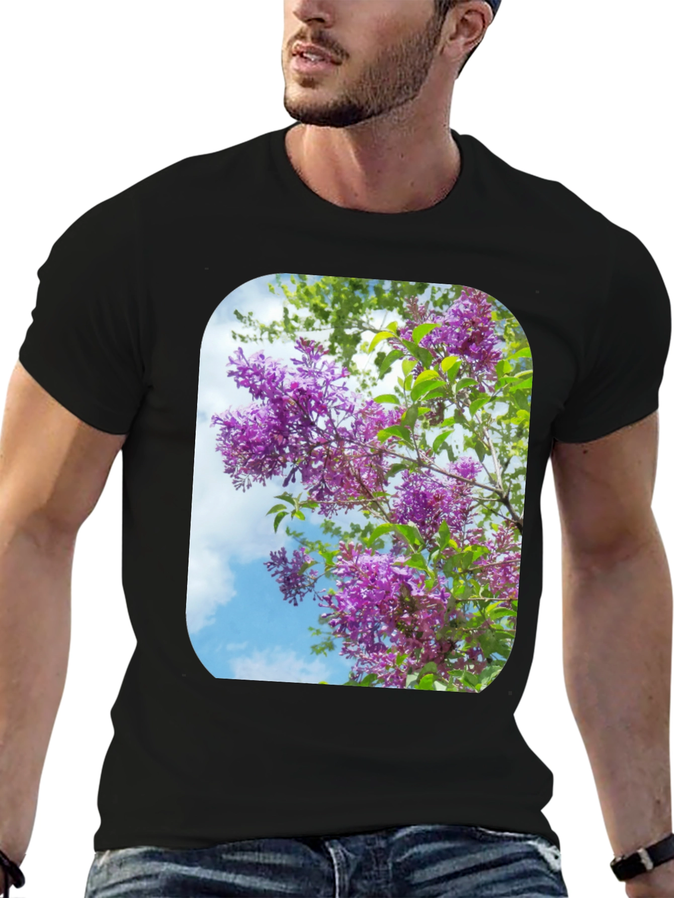 Floral Print Black T-Shirt - Stylish Casual Wear