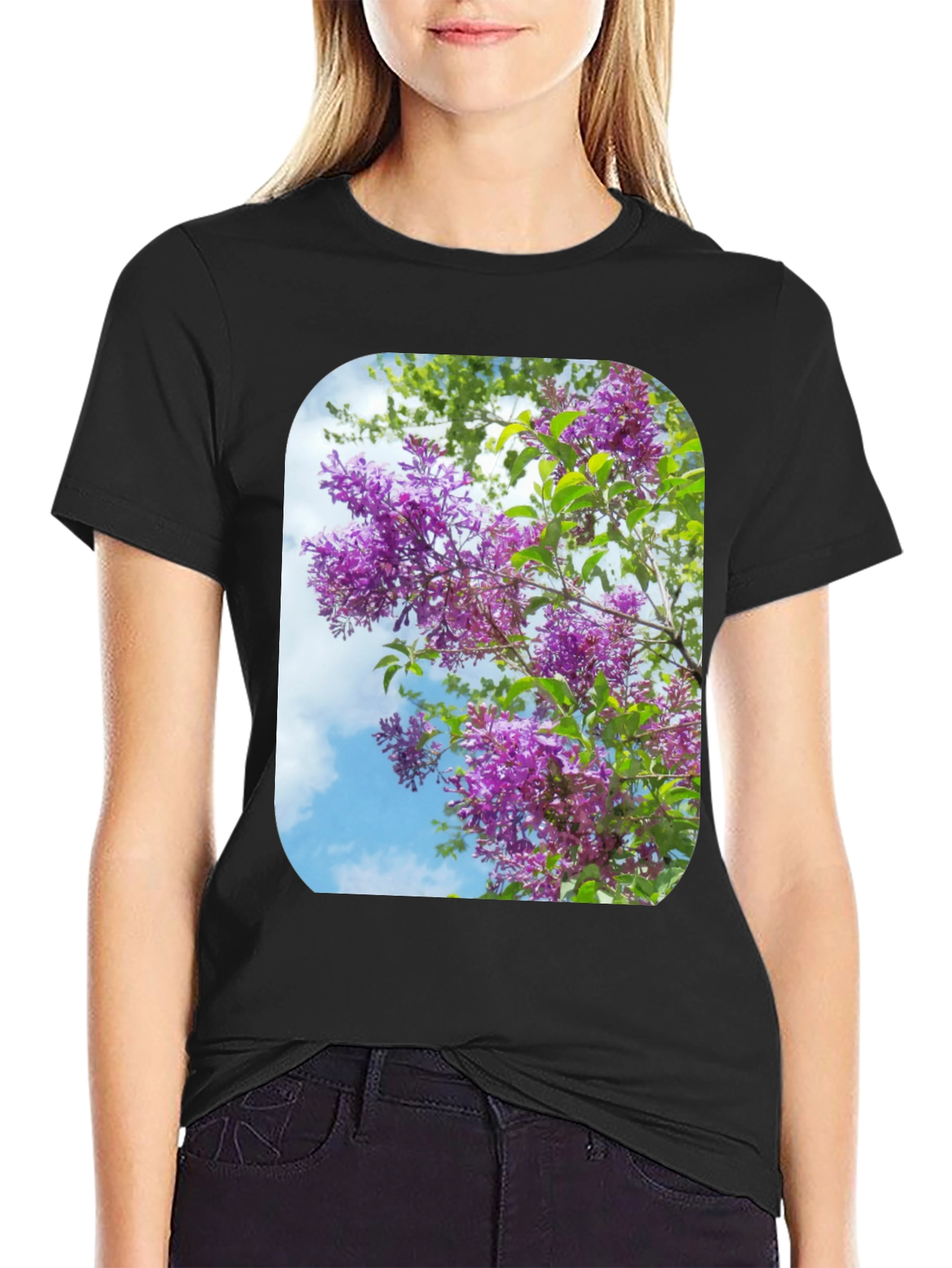 Floral Print Black T-Shirt - Stylish Casual Wear