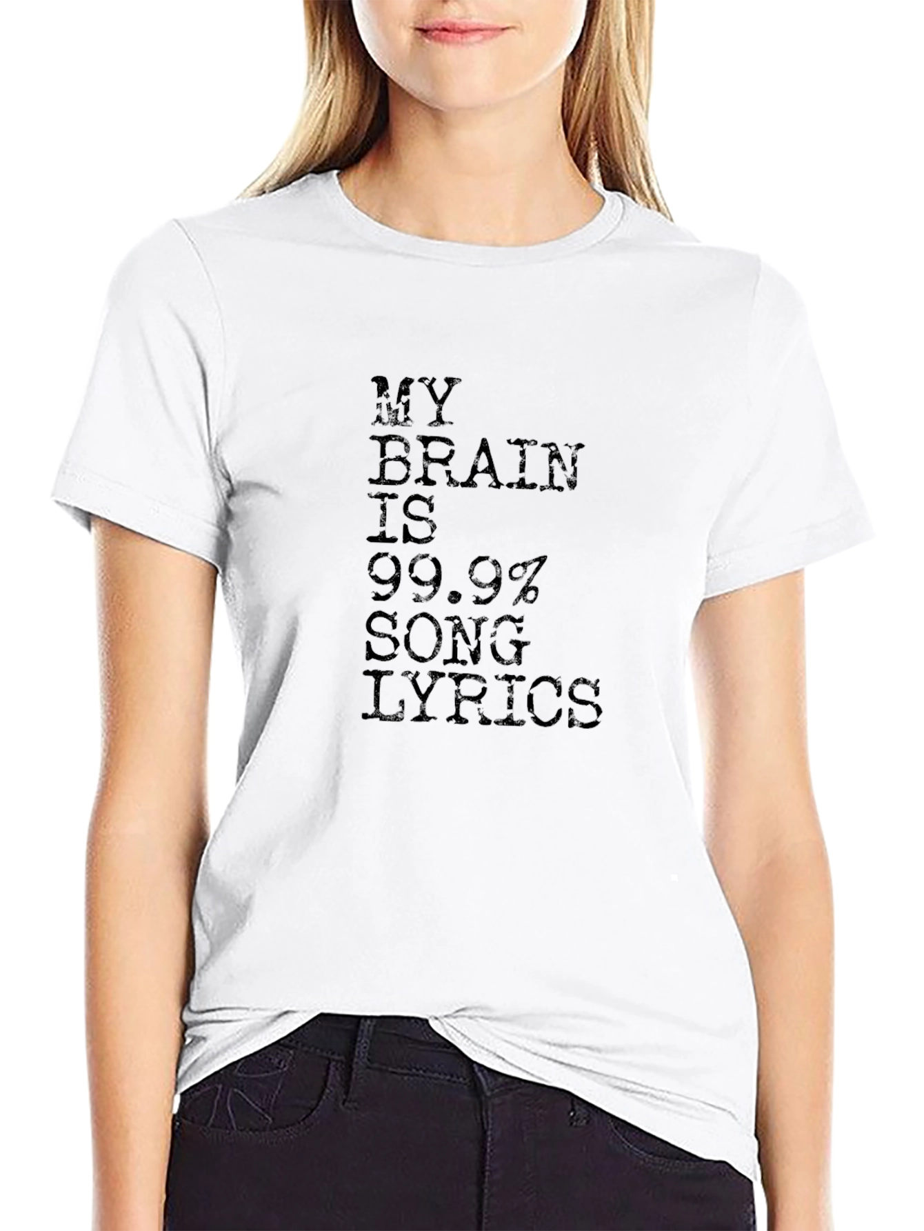 My Brain Is 99.9% Song Lyrics Black T-Shirt