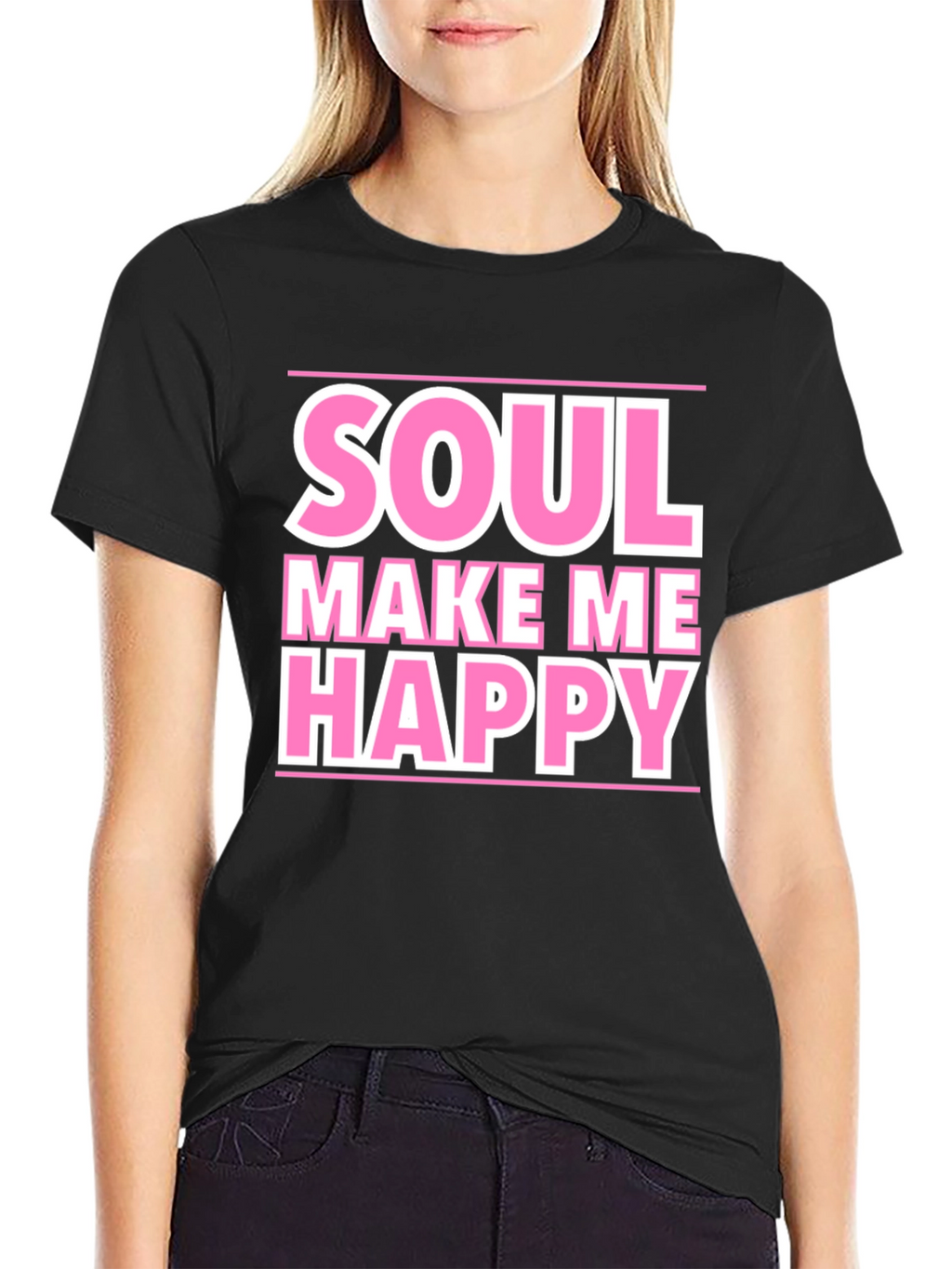 Soul Make Me Happy Graphic Tee - Black