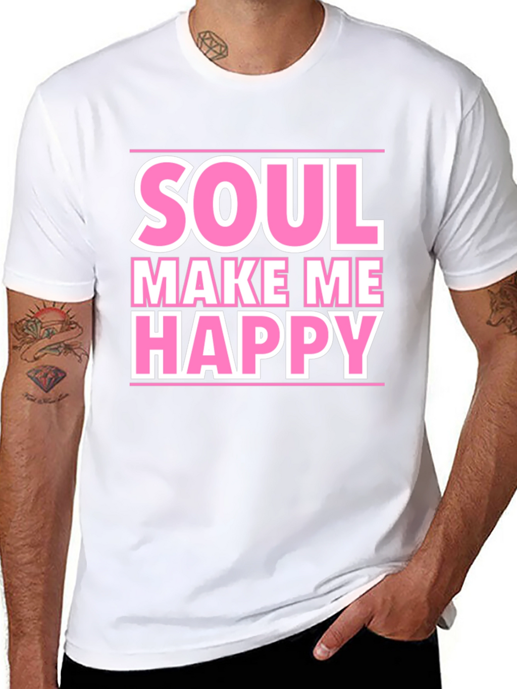 Soul Make Me Happy Graphic Tee - Black