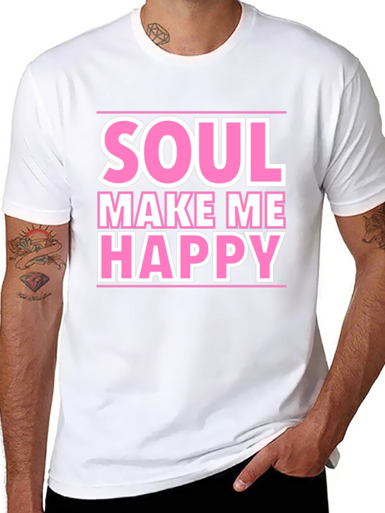 Soul Make Me Happy Graphic Tee - Black