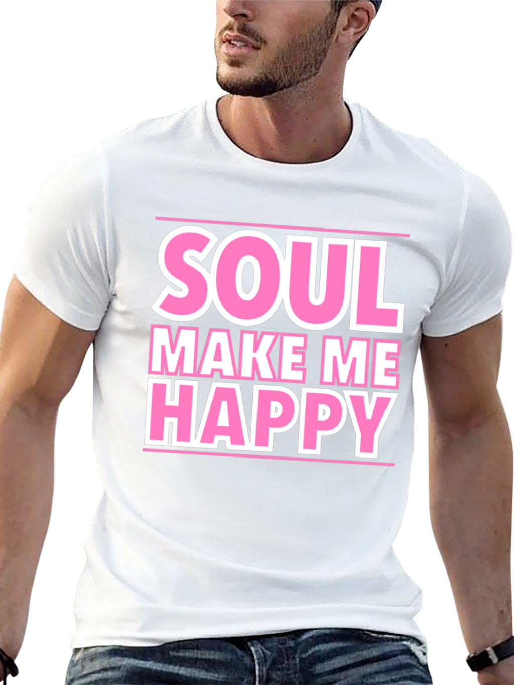 Soul Make Me Happy Graphic Tee - Black