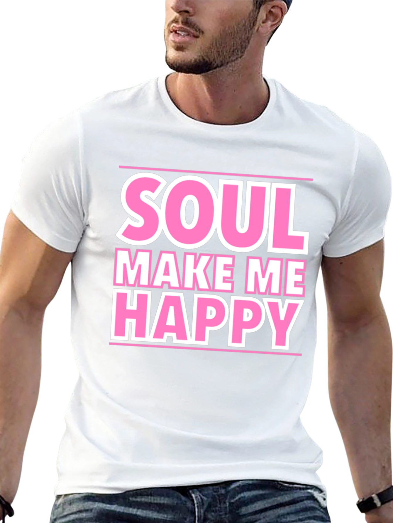 Soul Make Me Happy Graphic Tee - Black