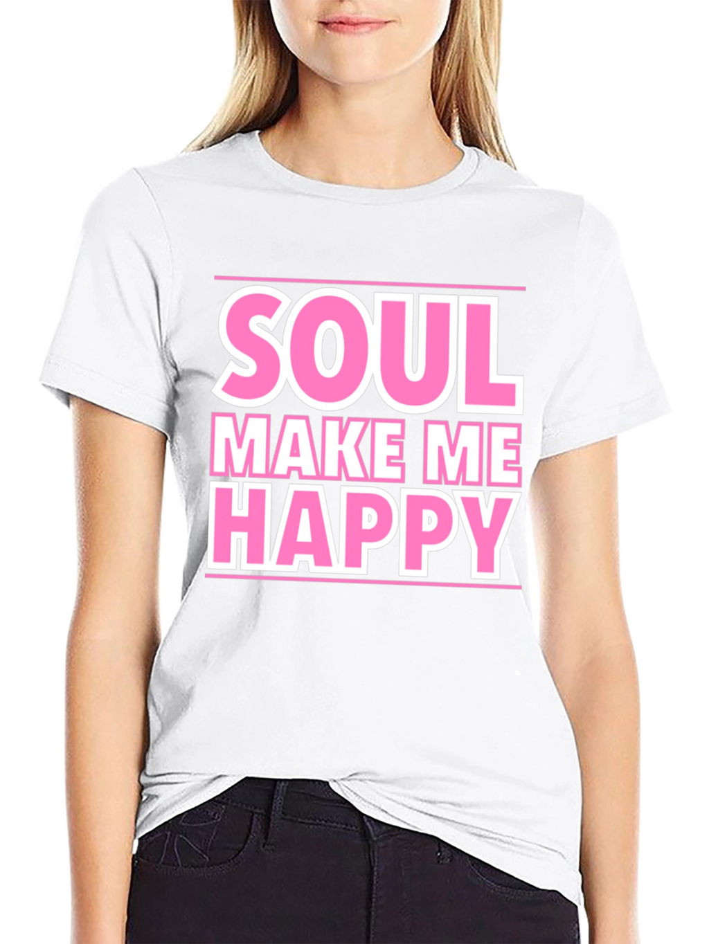 Soul Make Me Happy Graphic Tee - Black