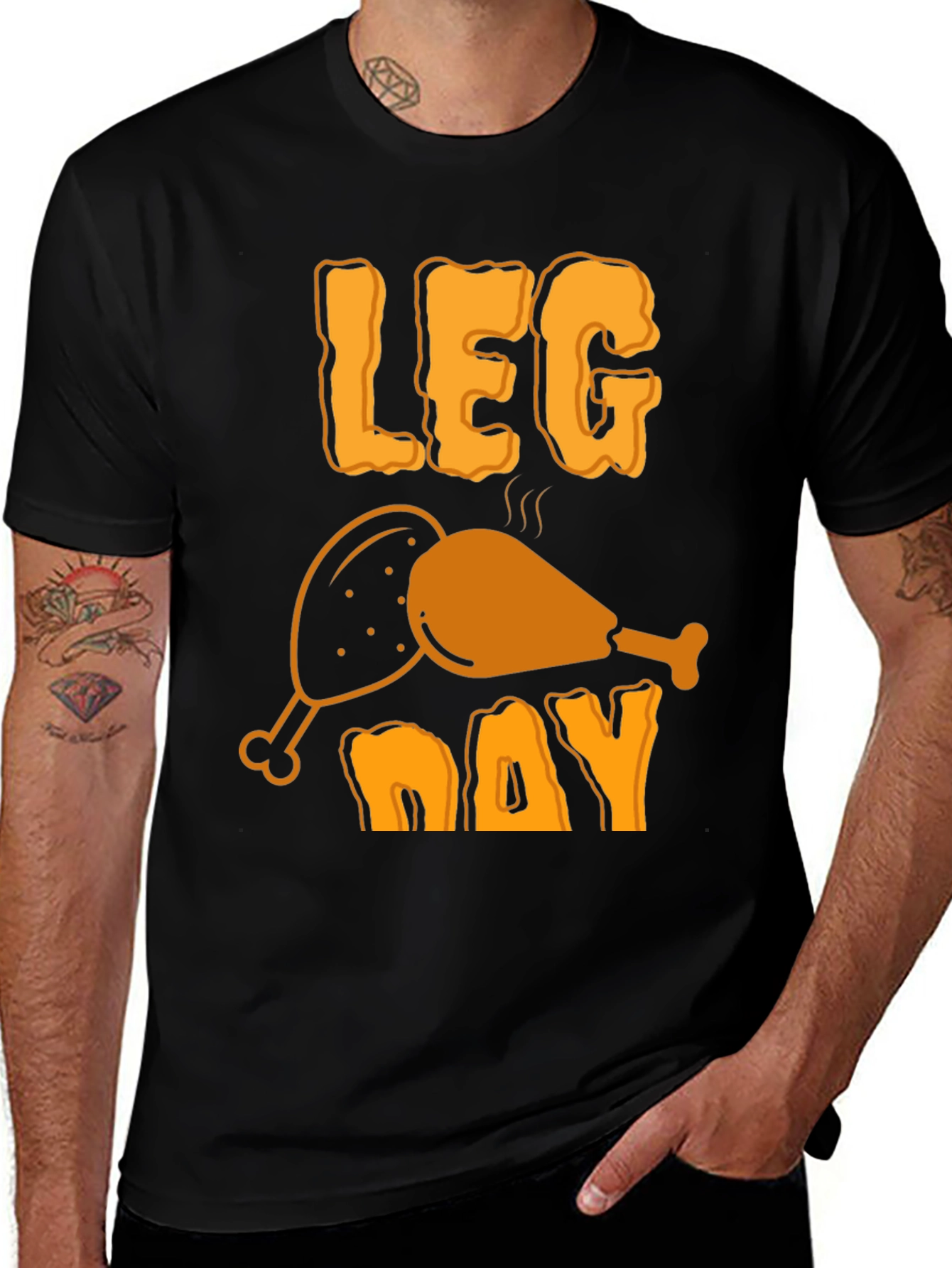 Leg Day Funny Turkey T-Shirt for Fitness & Thanksgiving