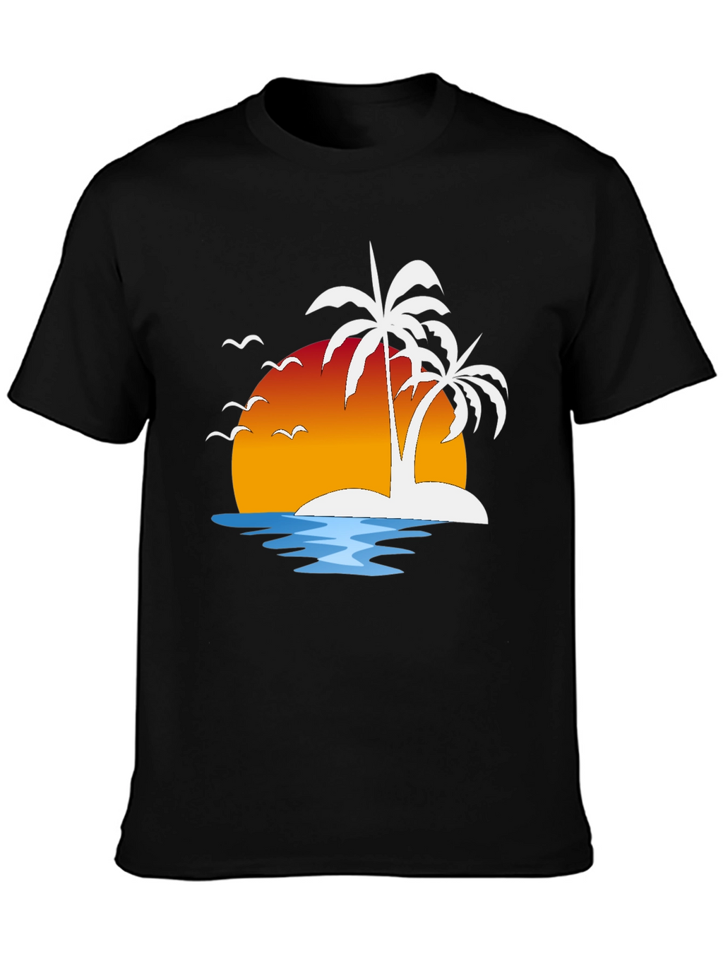 Tropical Sunset Palm Tree Graphic Tee