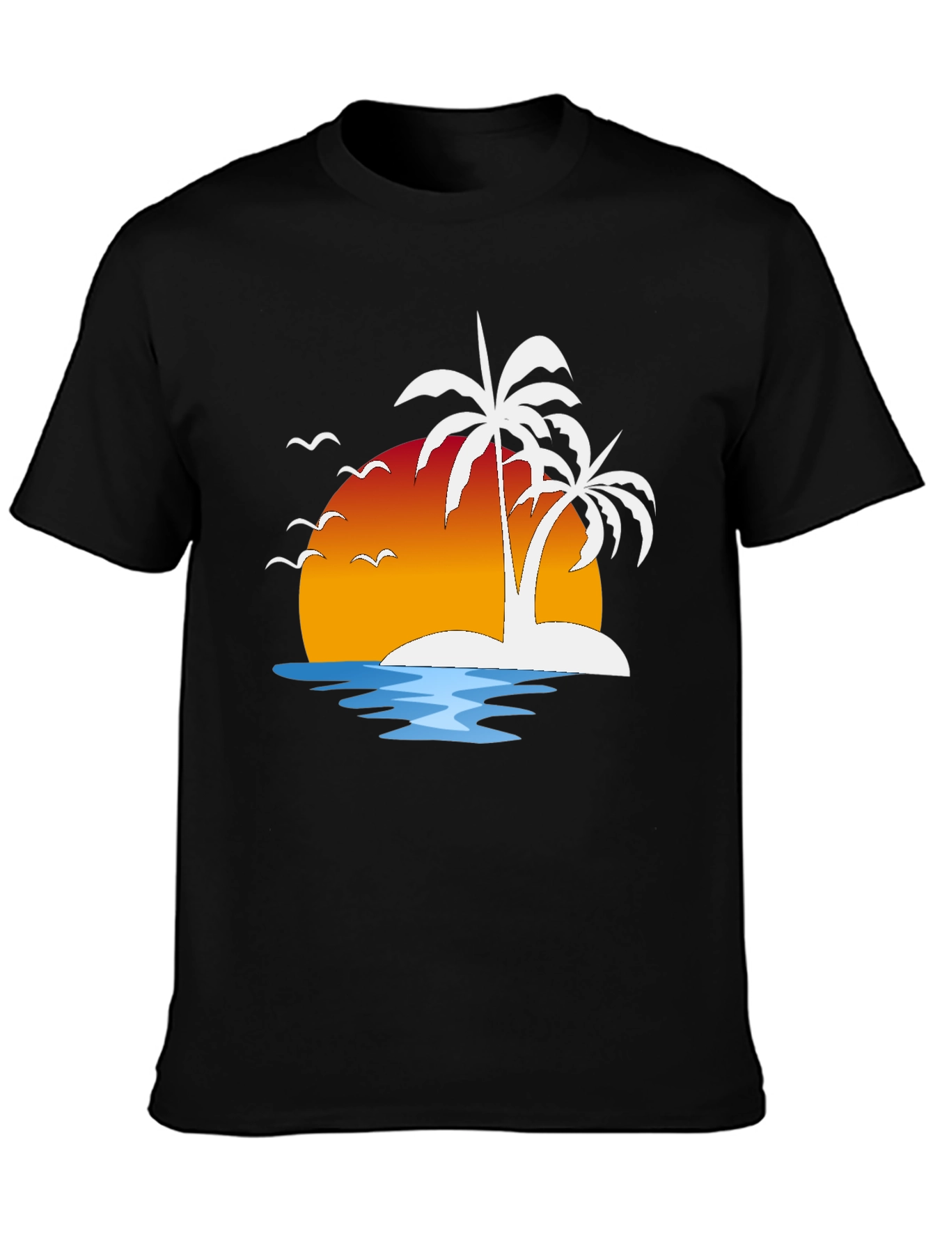 Tropical Sunset Palm Tree Graphic Tee