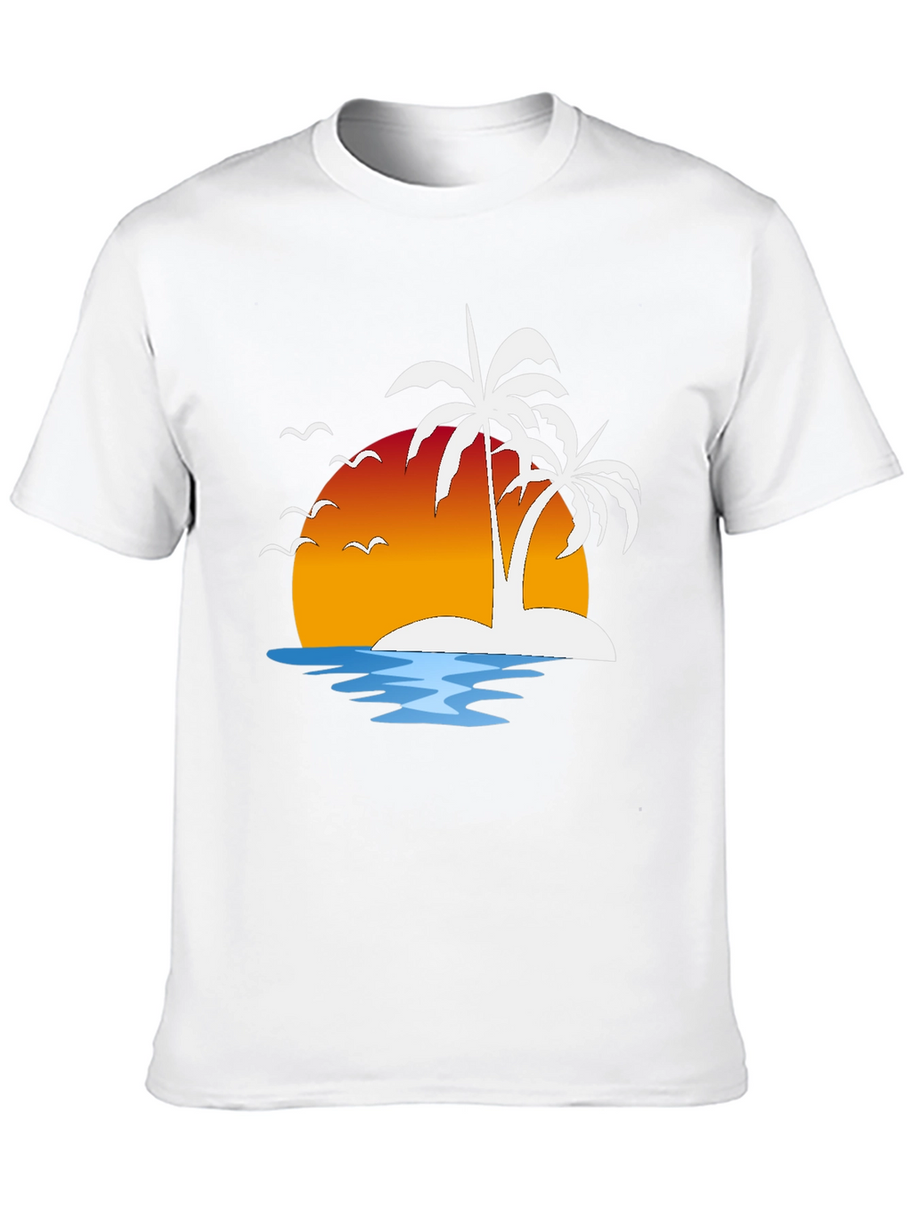 Tropical Sunset Palm Tree Graphic Tee