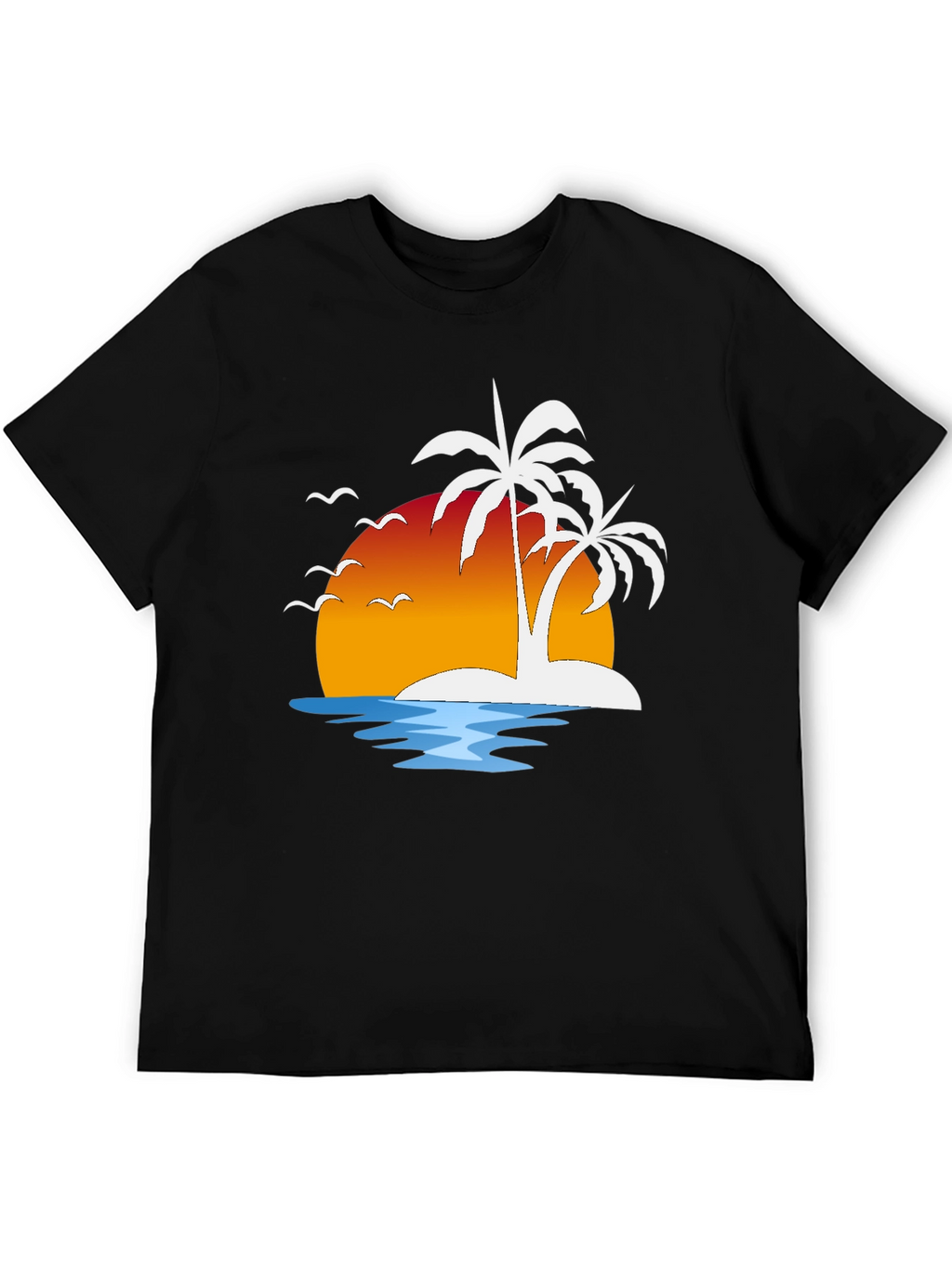 Tropical Sunset Palm Tree Graphic Tee
