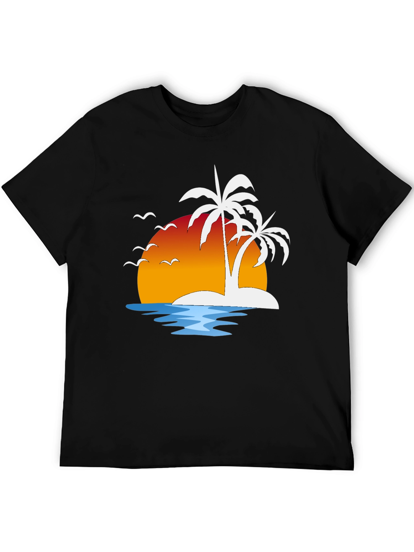 Tropical Sunset Palm Tree Graphic Tee