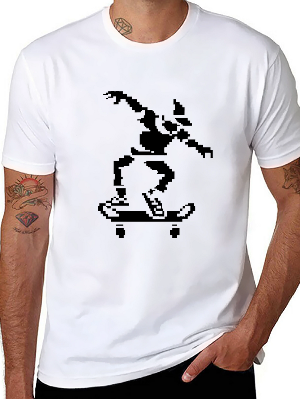 Pixel Skater Graphic Tee - Retro Style