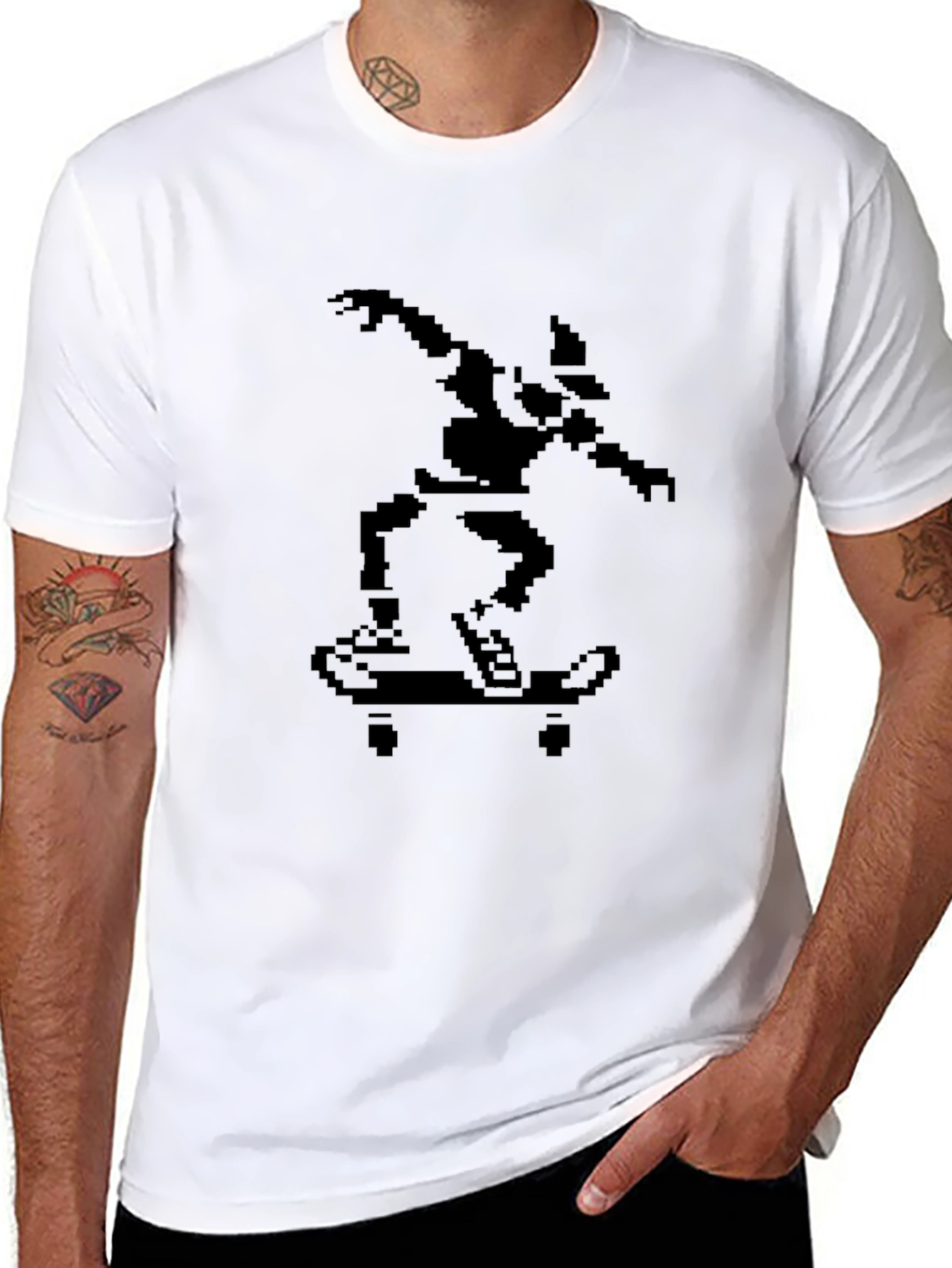 Pixel Skater Graphic Tee - Retro Style