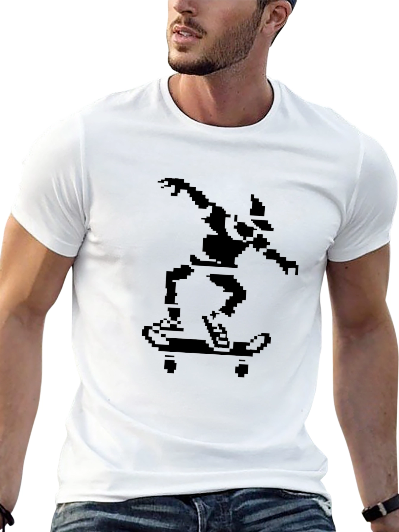 Pixel Skater Graphic Tee - Retro Style