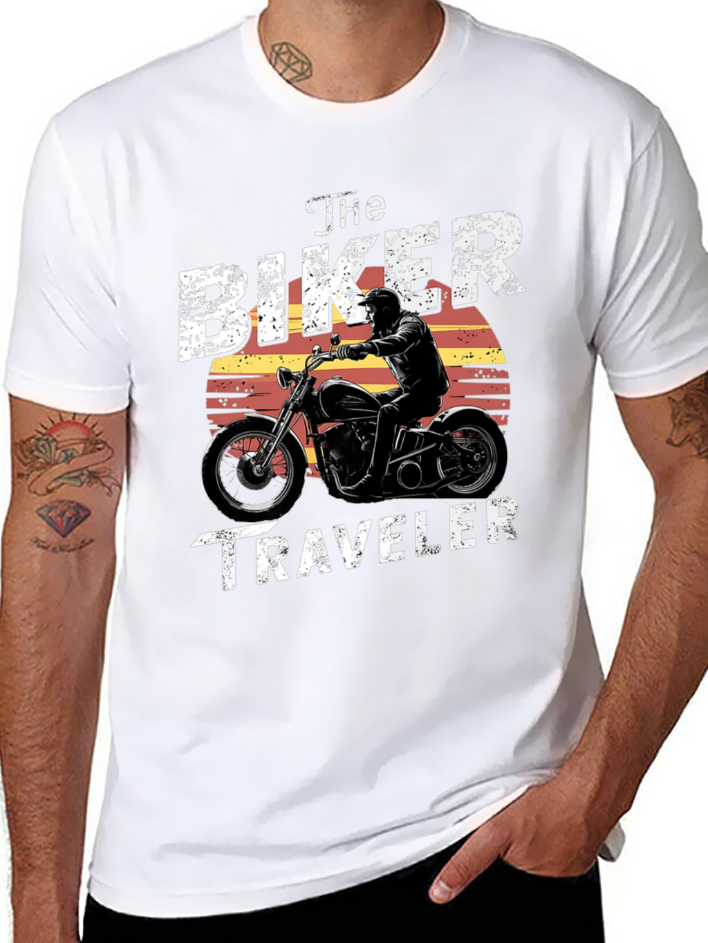 The Biker Traveler T-Shirt - Motorcycle Design