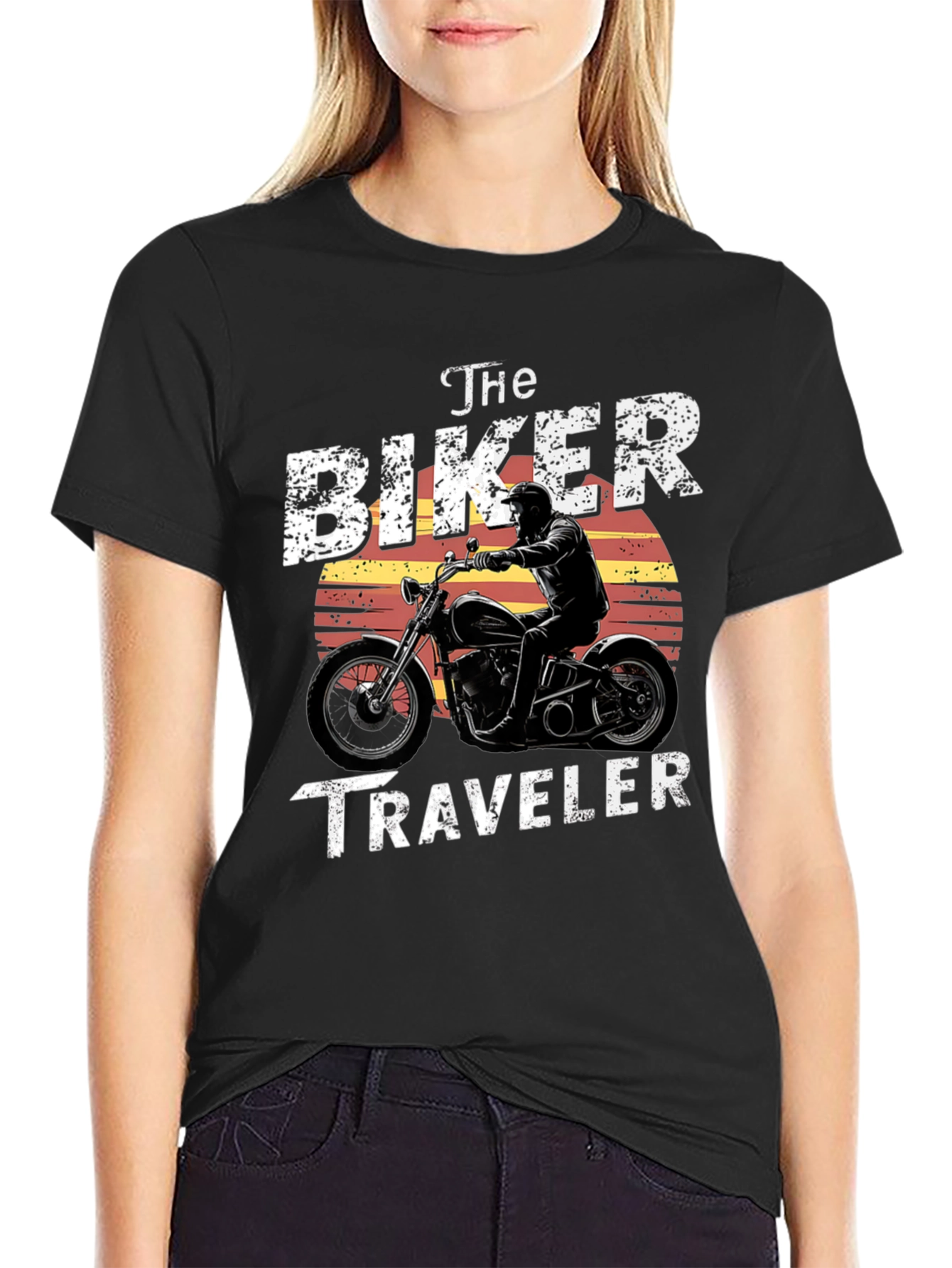 The Biker Traveler T-Shirt - Motorcycle Design