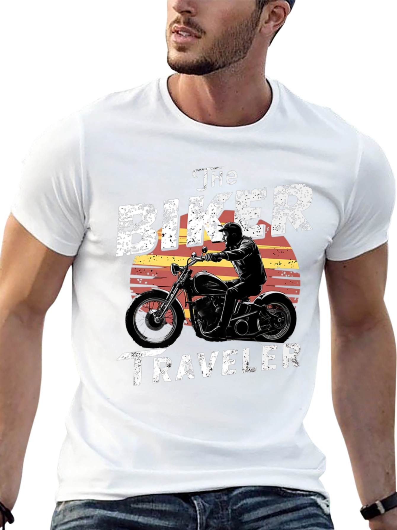 The Biker Traveler T-Shirt - Motorcycle Design