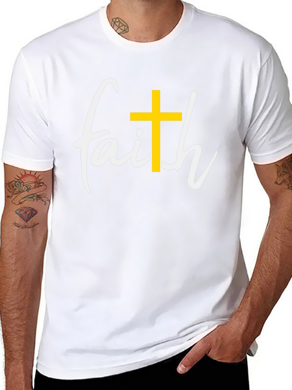 Faith Cross Graphic Black T-Shirt