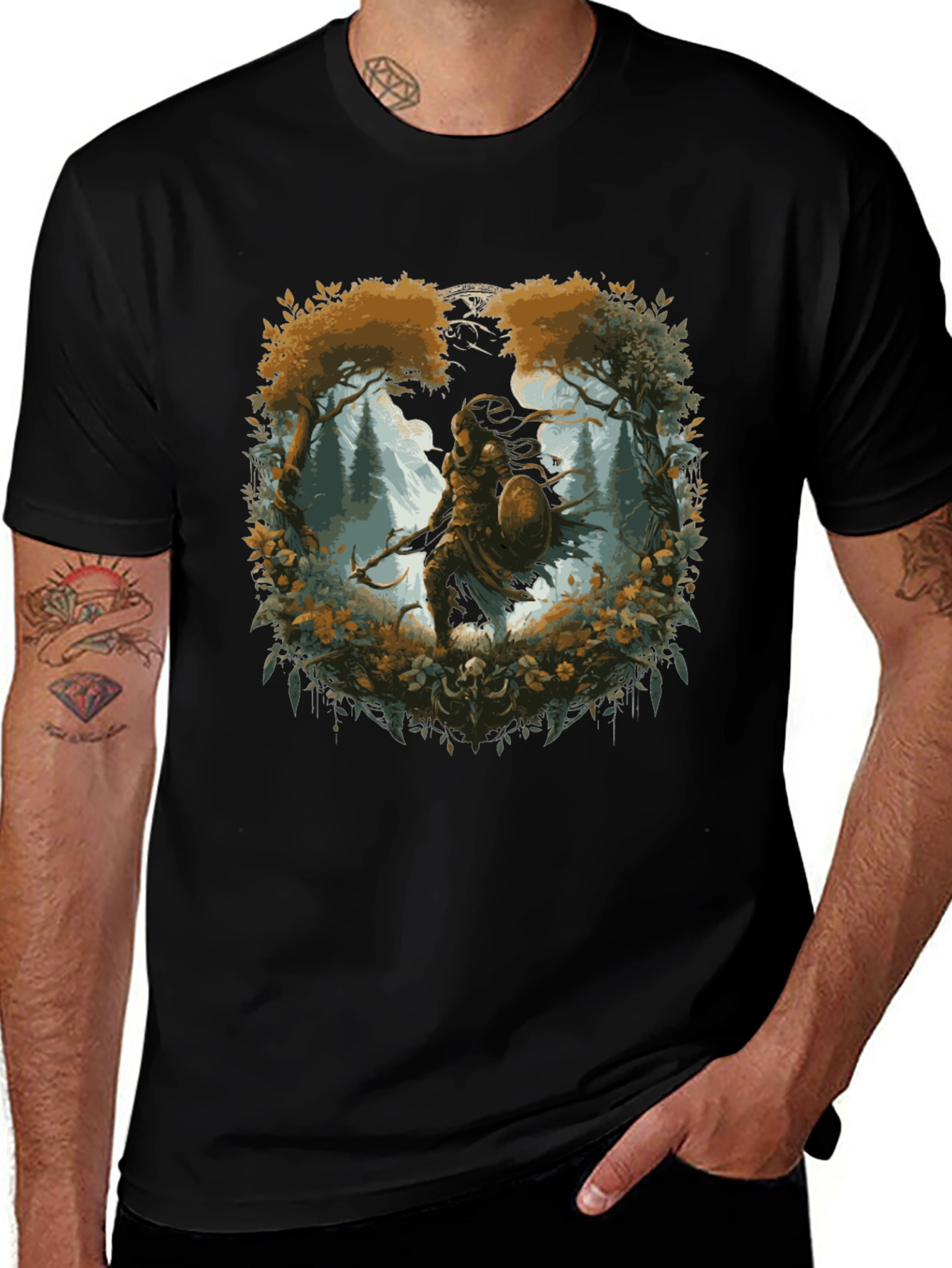 Warrior Forest Graphic T-Shirt