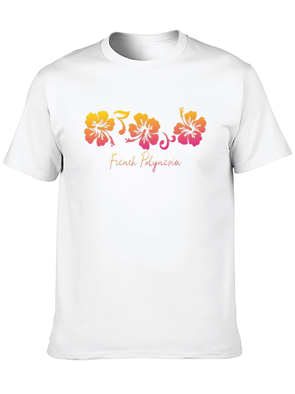 French Polynesia Hibiscus Black T-Shirt