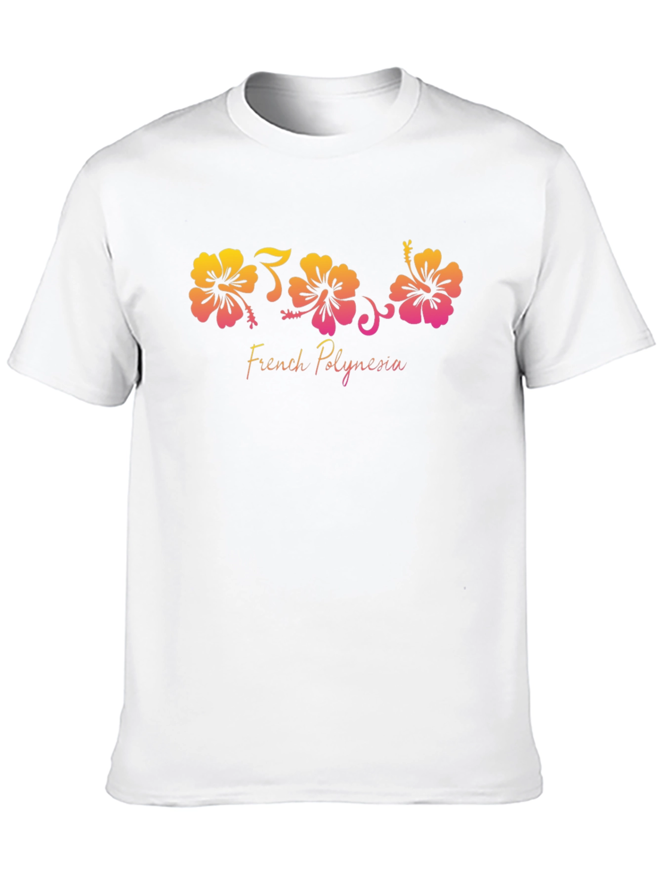 French Polynesia Hibiscus Black T-Shirt
