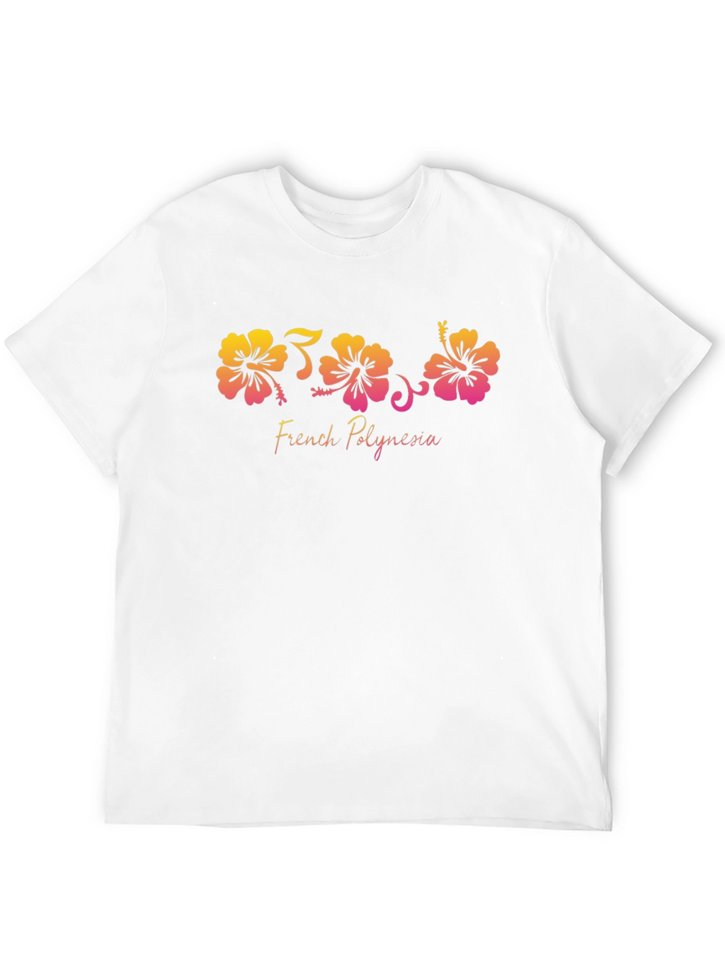 French Polynesia Hibiscus Black T-Shirt
