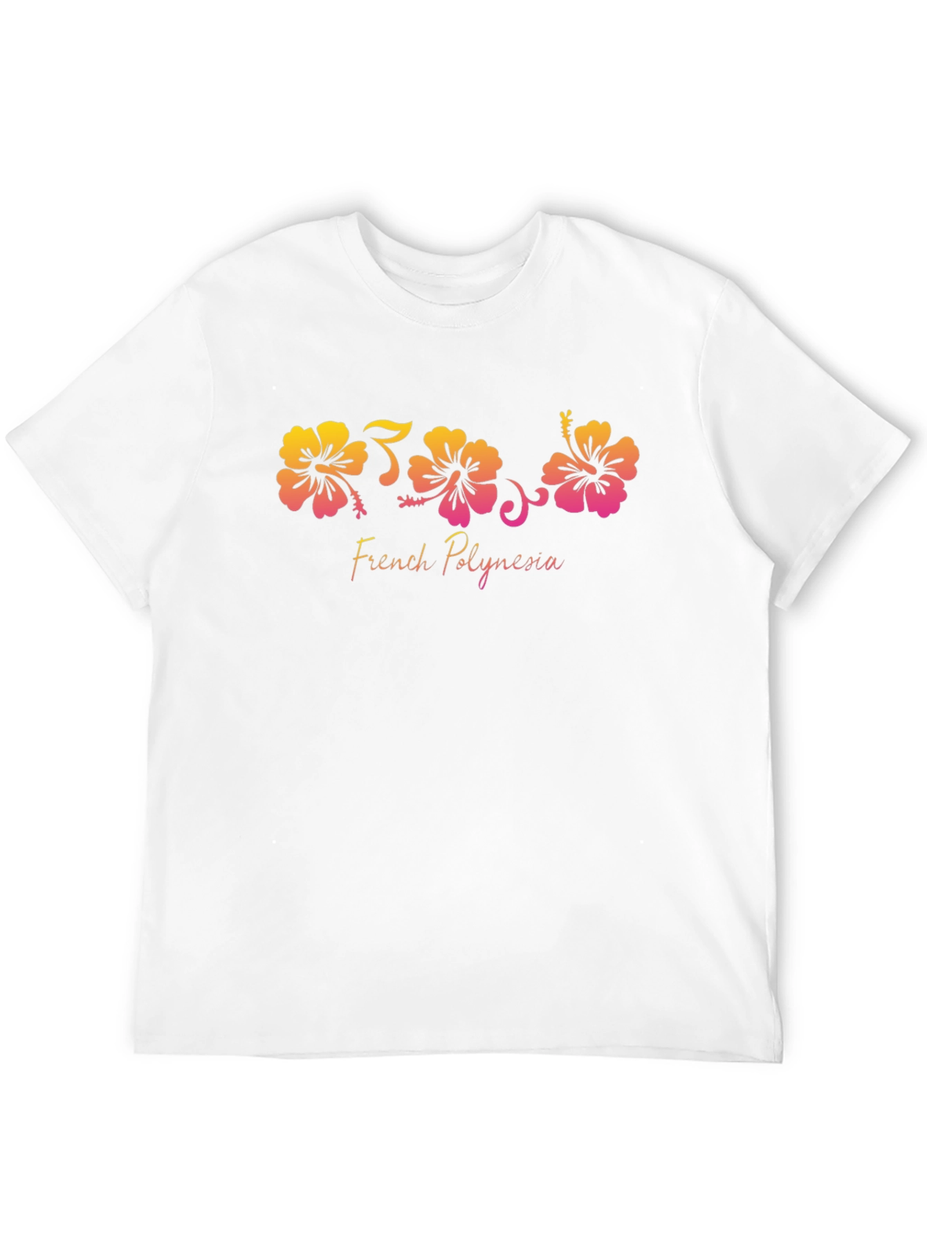 French Polynesia Hibiscus Black T-Shirt