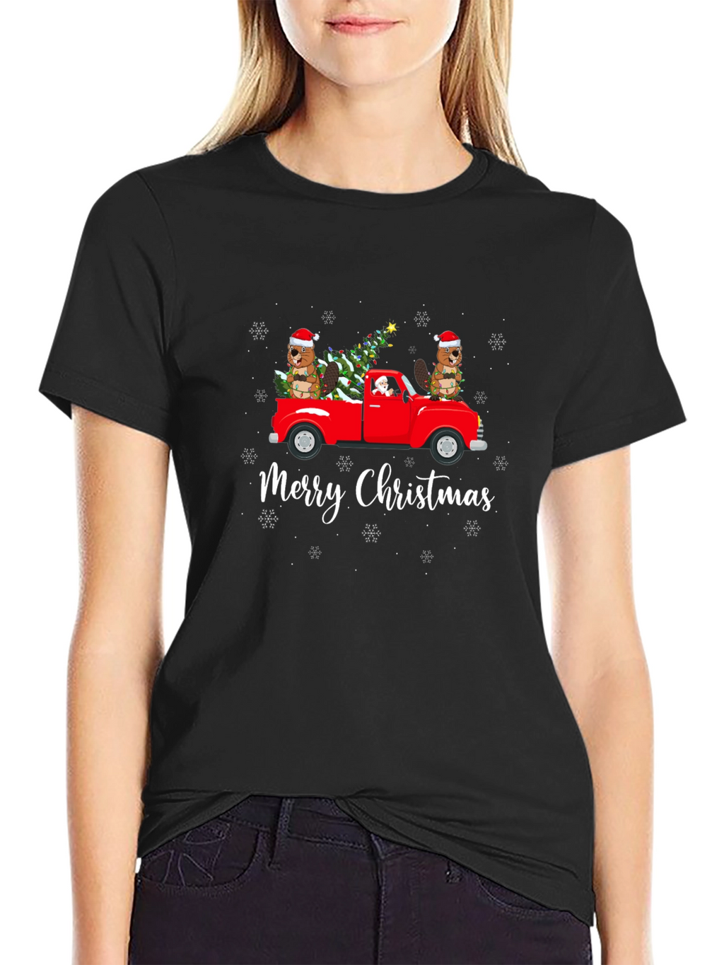 Merry Christmas Beaver Truck T-Shirt