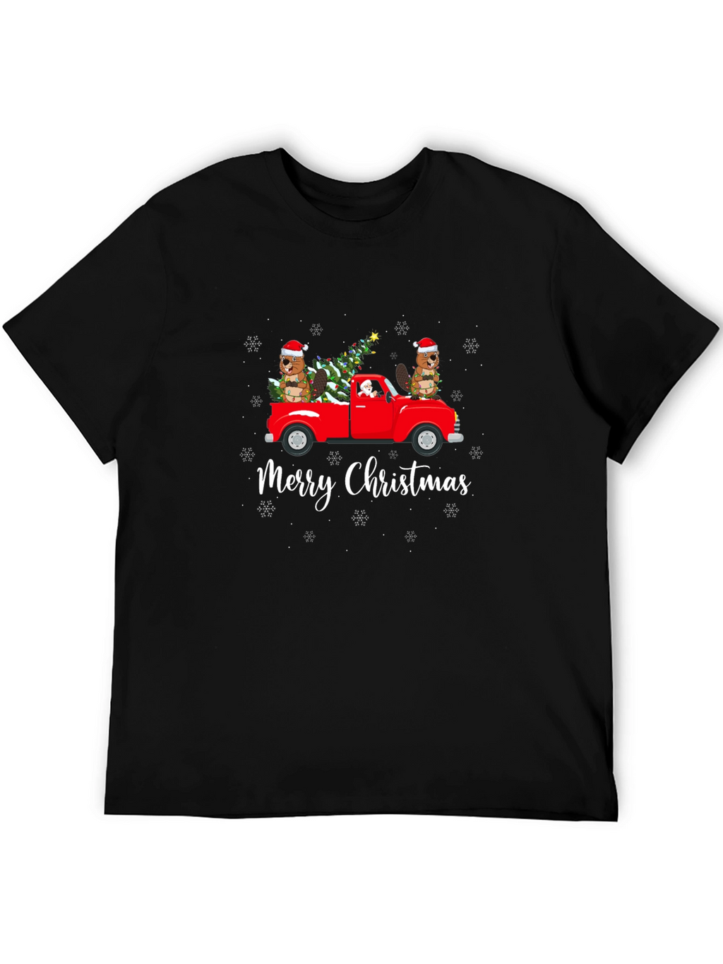 Merry Christmas Beaver Truck T-Shirt