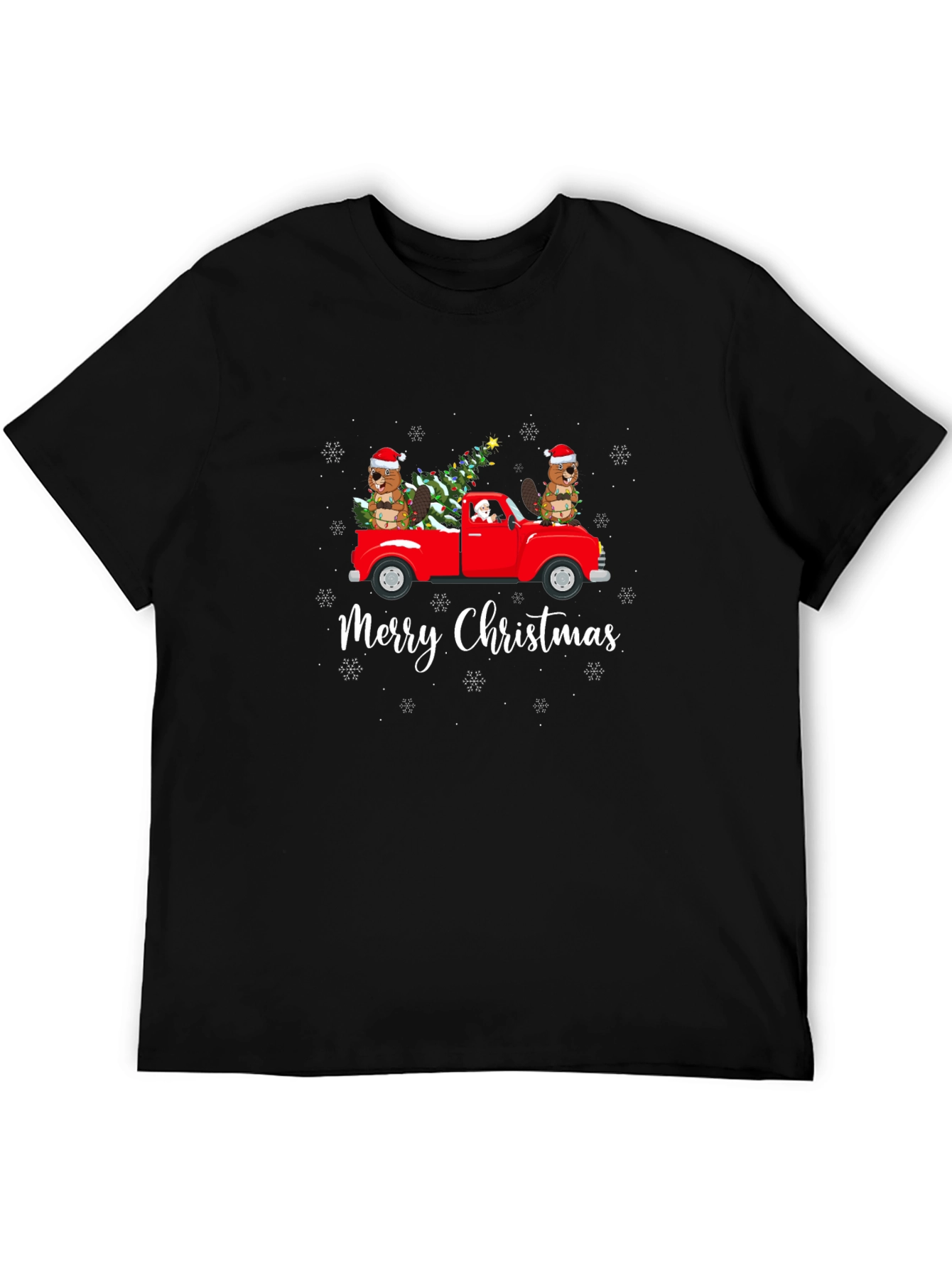 Merry Christmas Beaver Truck T-Shirt