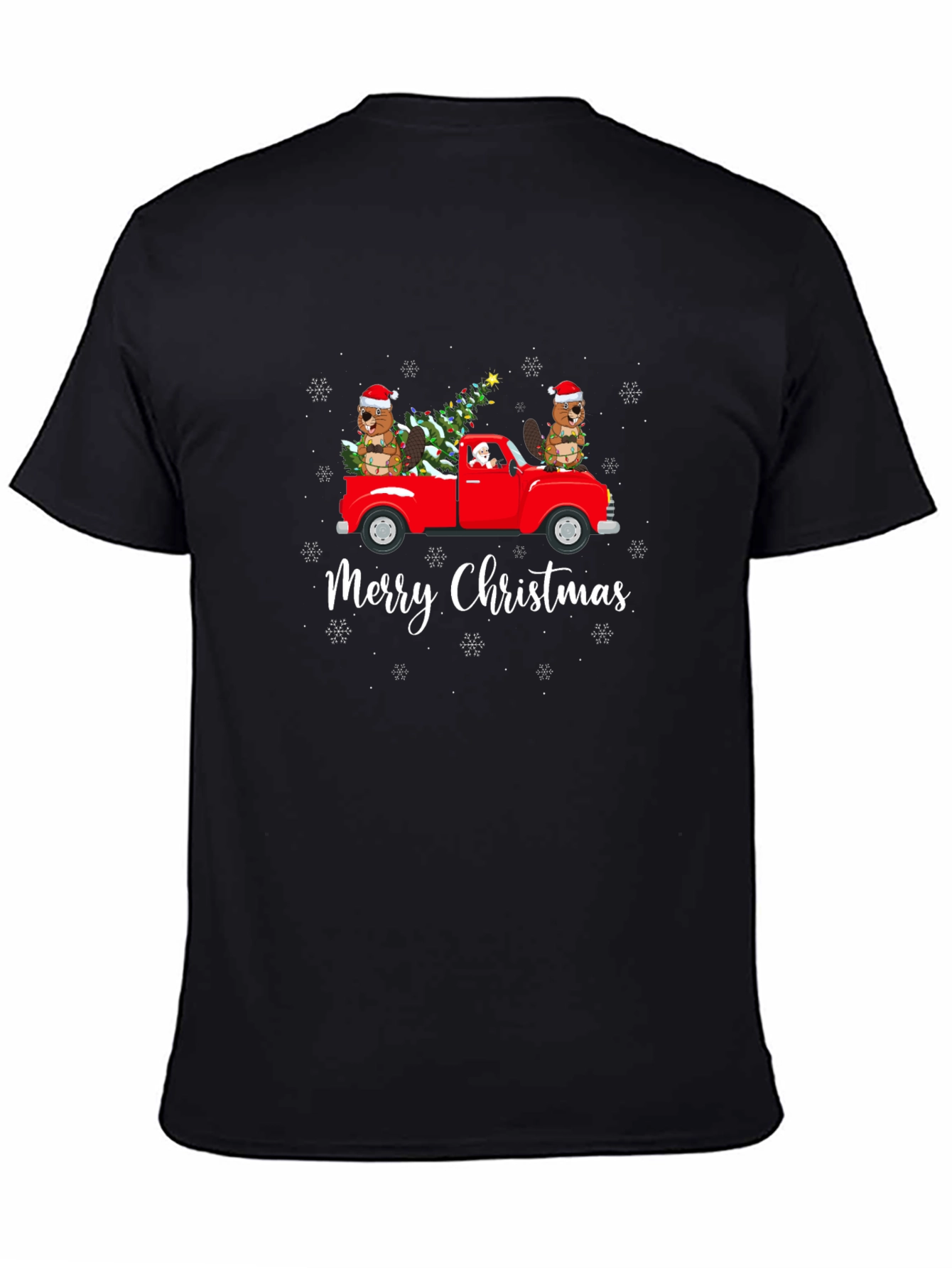 Merry Christmas Beaver Truck T-Shirt