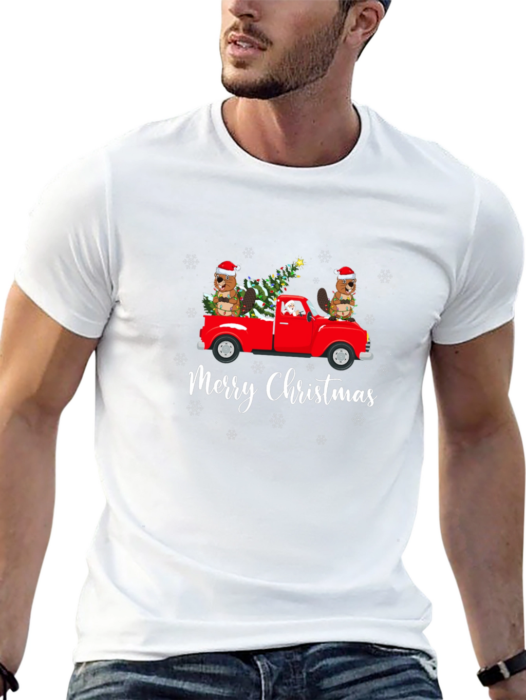 Merry Christmas Beaver Truck T-Shirt