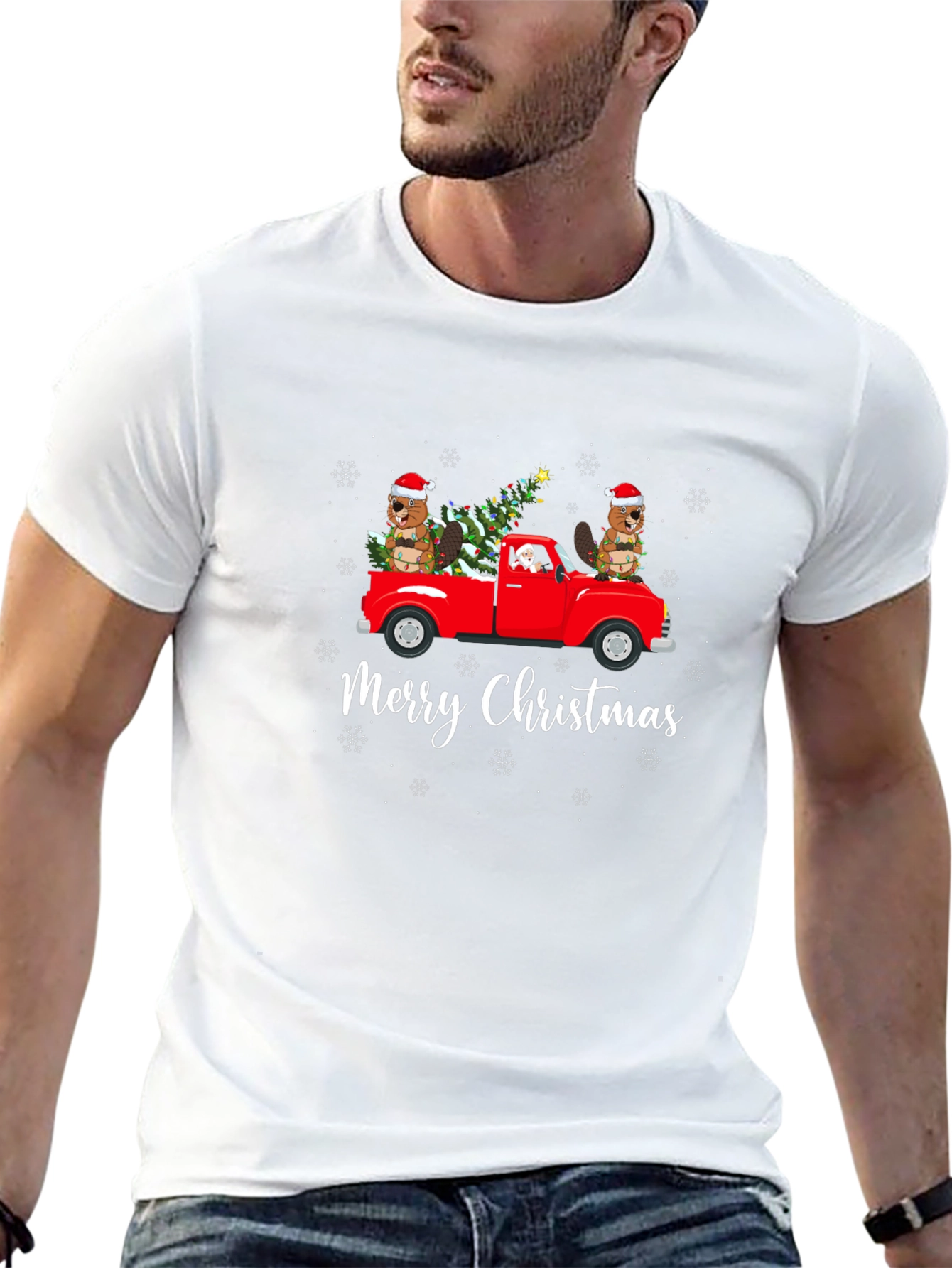 Merry Christmas Beaver Truck T-Shirt