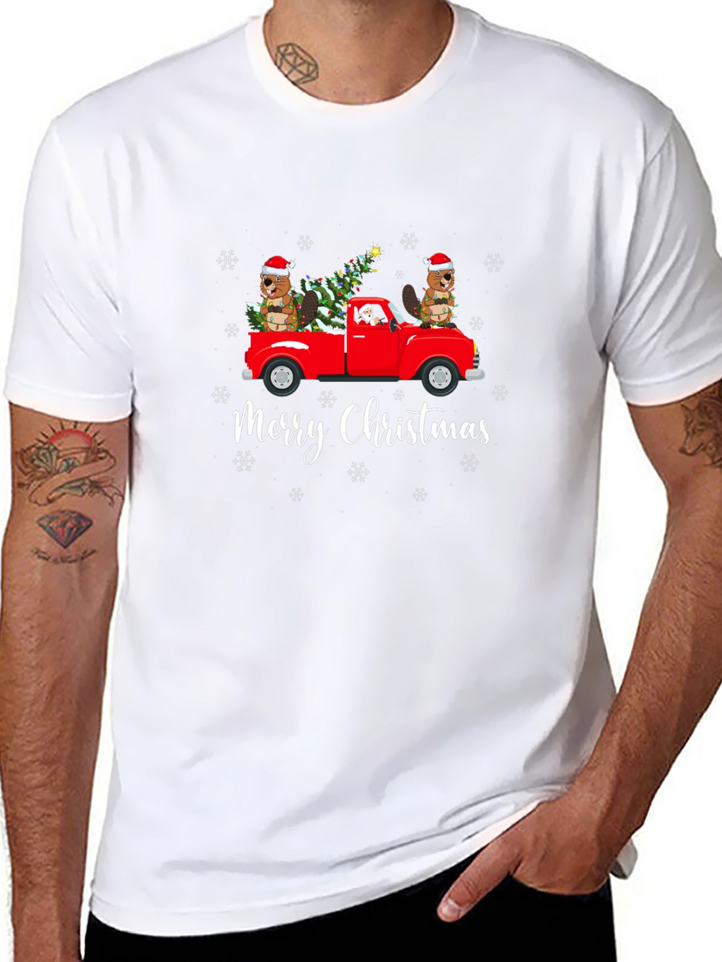 Merry Christmas Beaver Truck T-Shirt