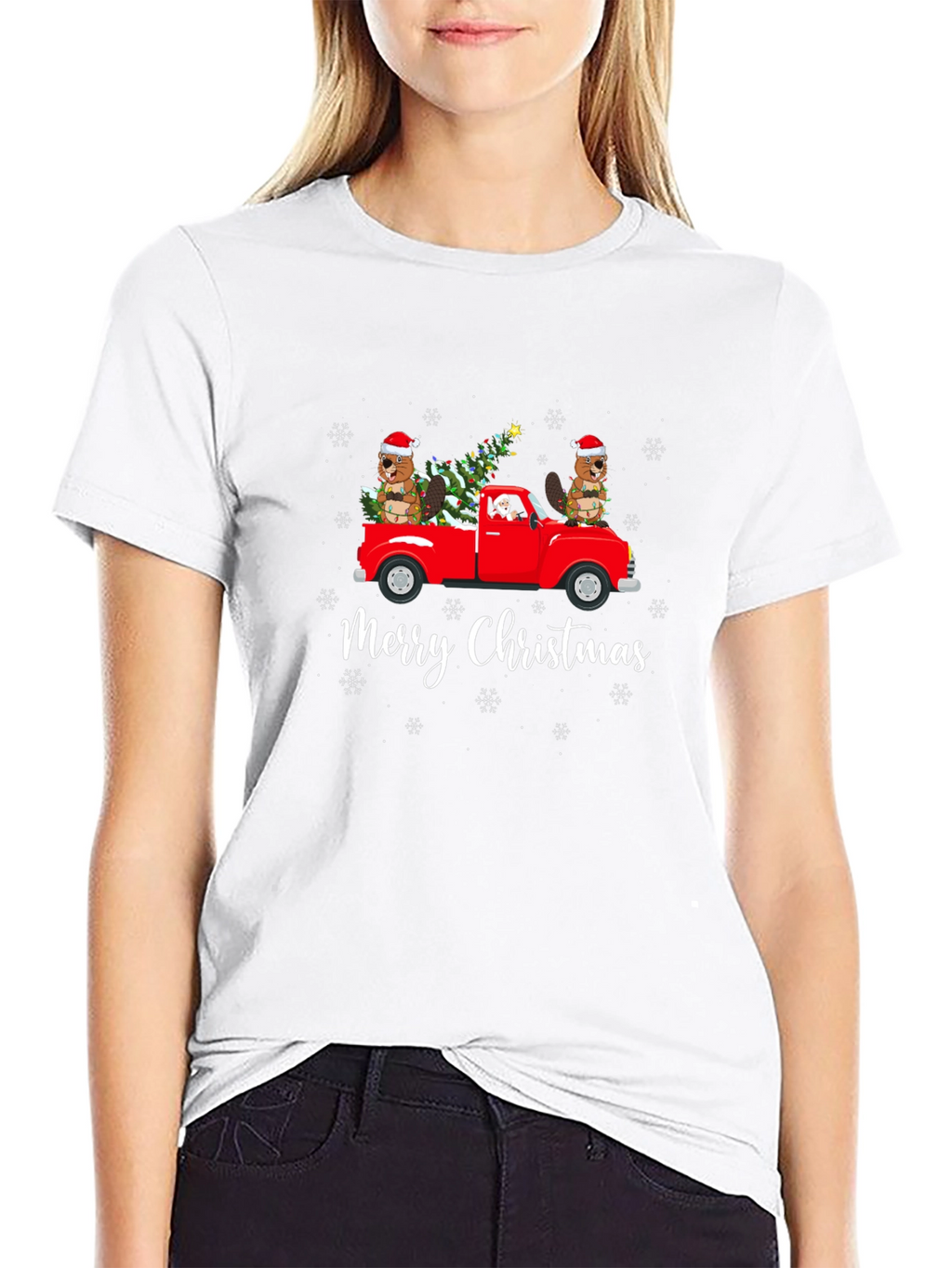 Merry Christmas Beaver Truck T-Shirt