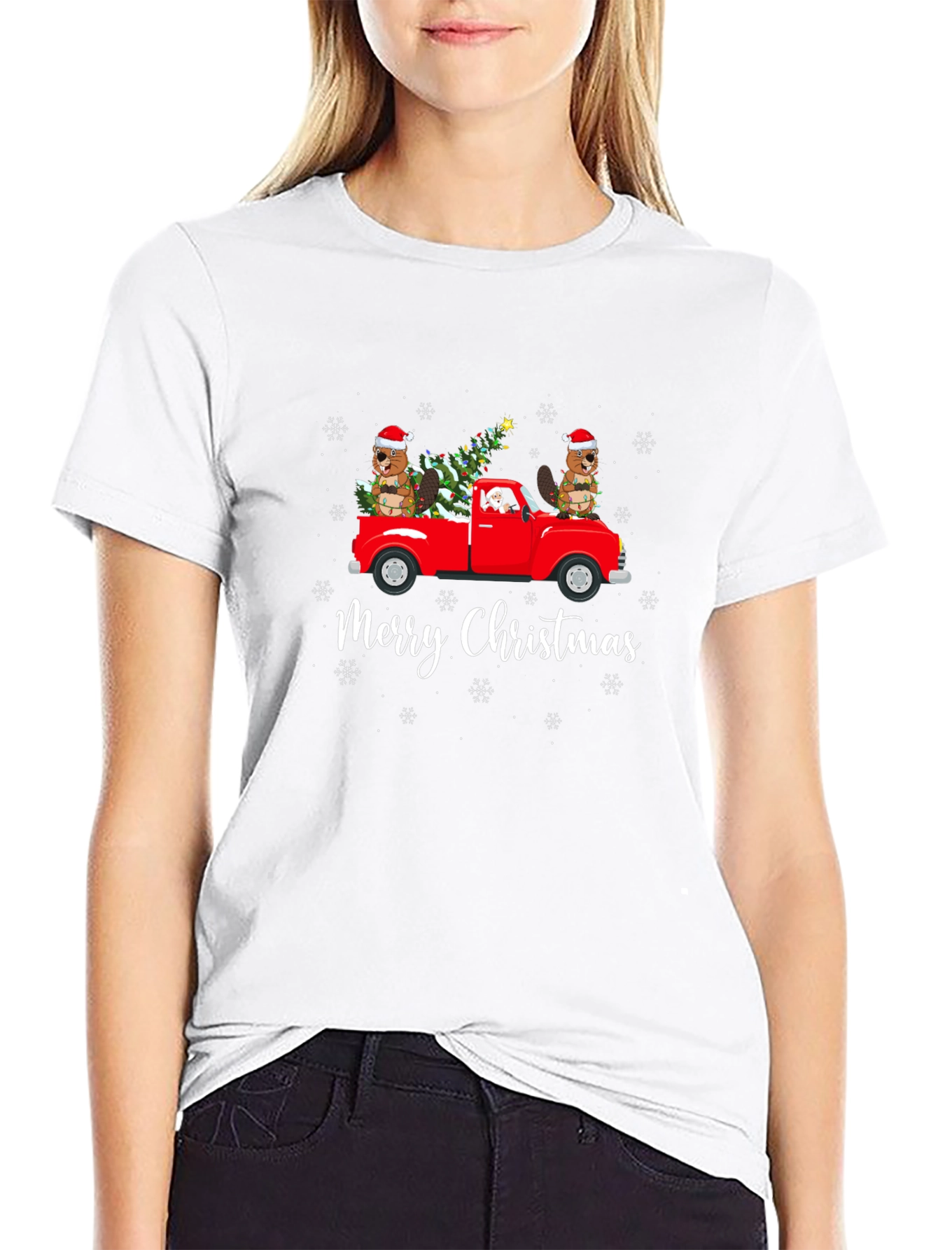 Merry Christmas Beaver Truck T-Shirt